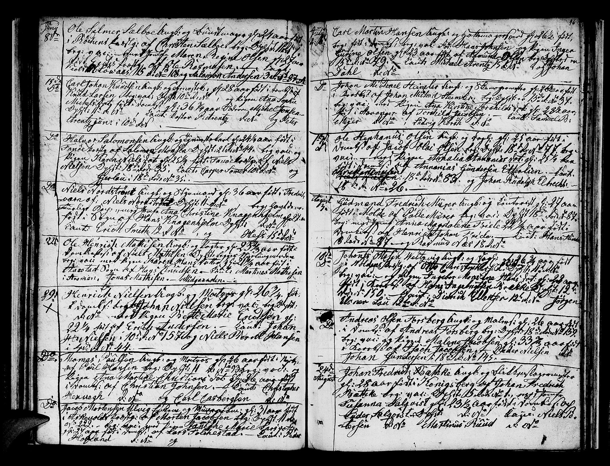 Domkirken sokneprestembete, AV/SAB-A-74801/H/Hab/L0004: Klokkerbok nr. A 4, 1820-1854, s. 46