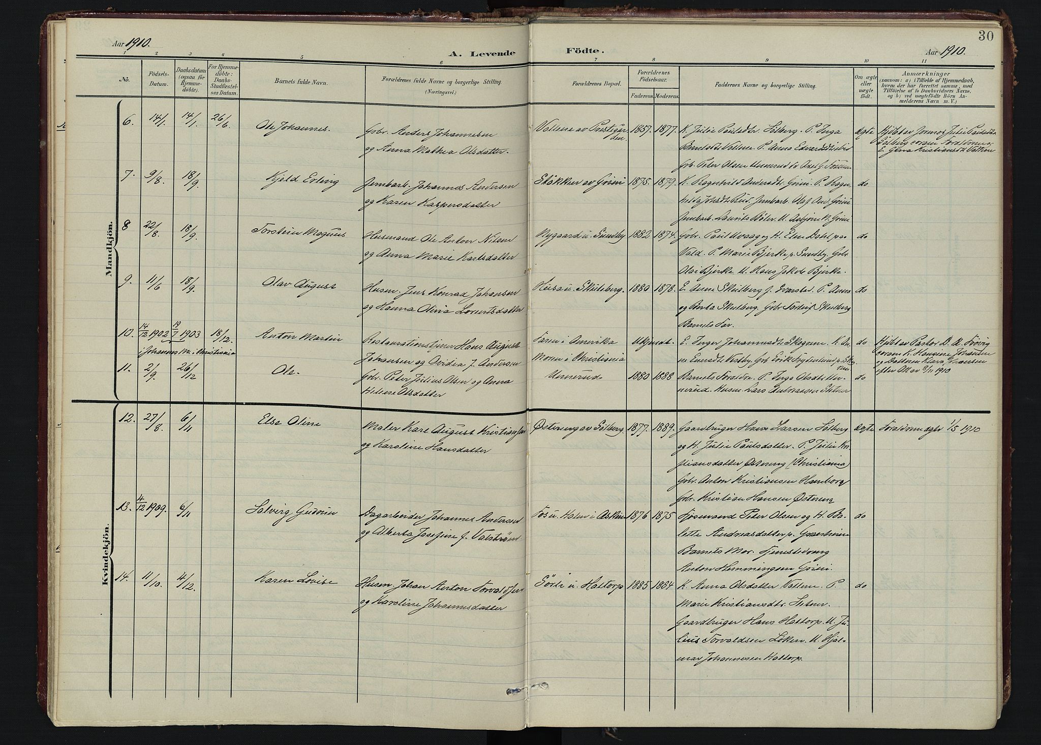 Spydeberg prestekontor Kirkebøker, AV/SAO-A-10924/F/Fa/L0009: Ministerialbok nr. I 9, 1900-1926, s. 30