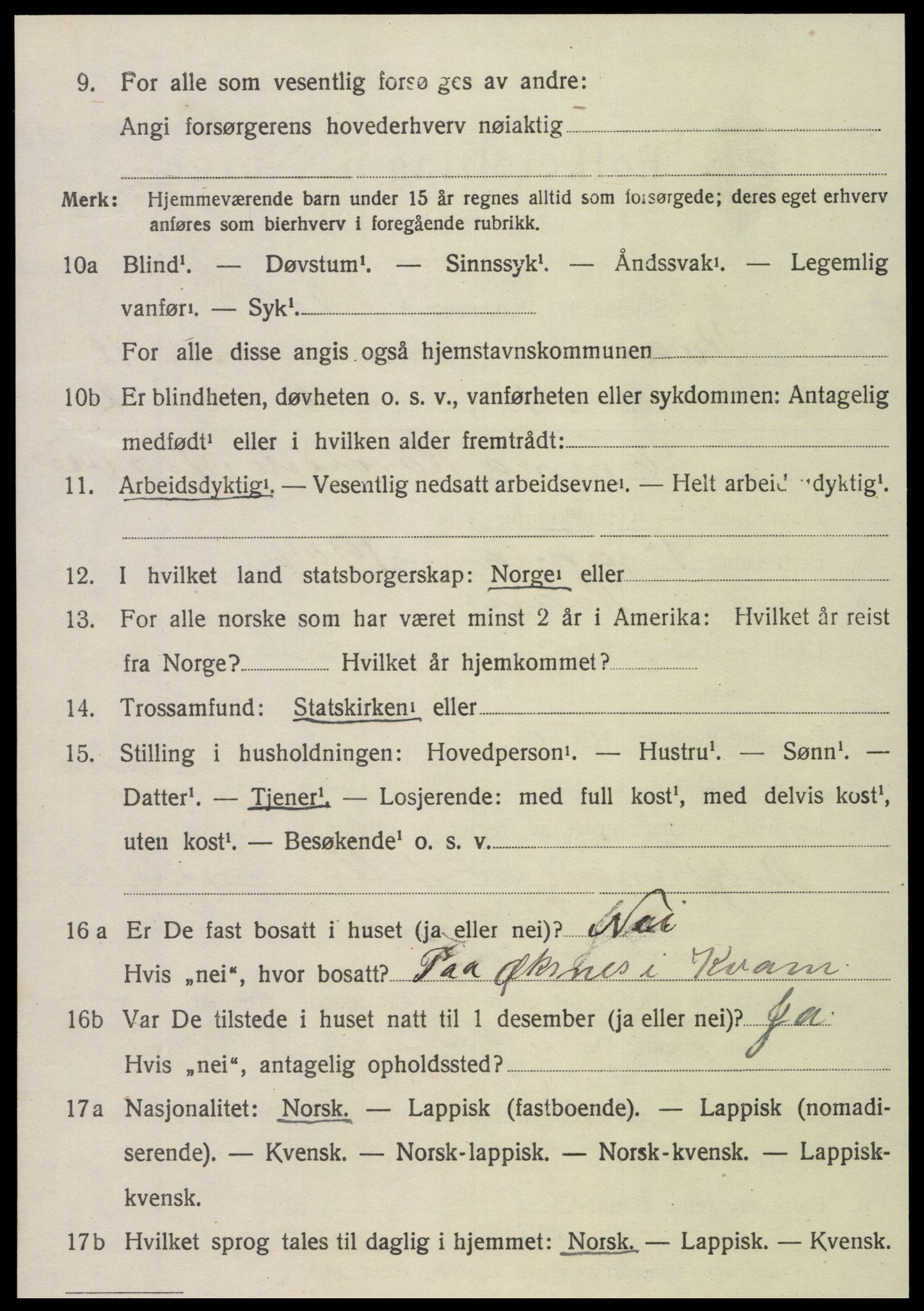SAT, Folketelling 1920 for 1735 Kvam herred, 1920, s. 2546