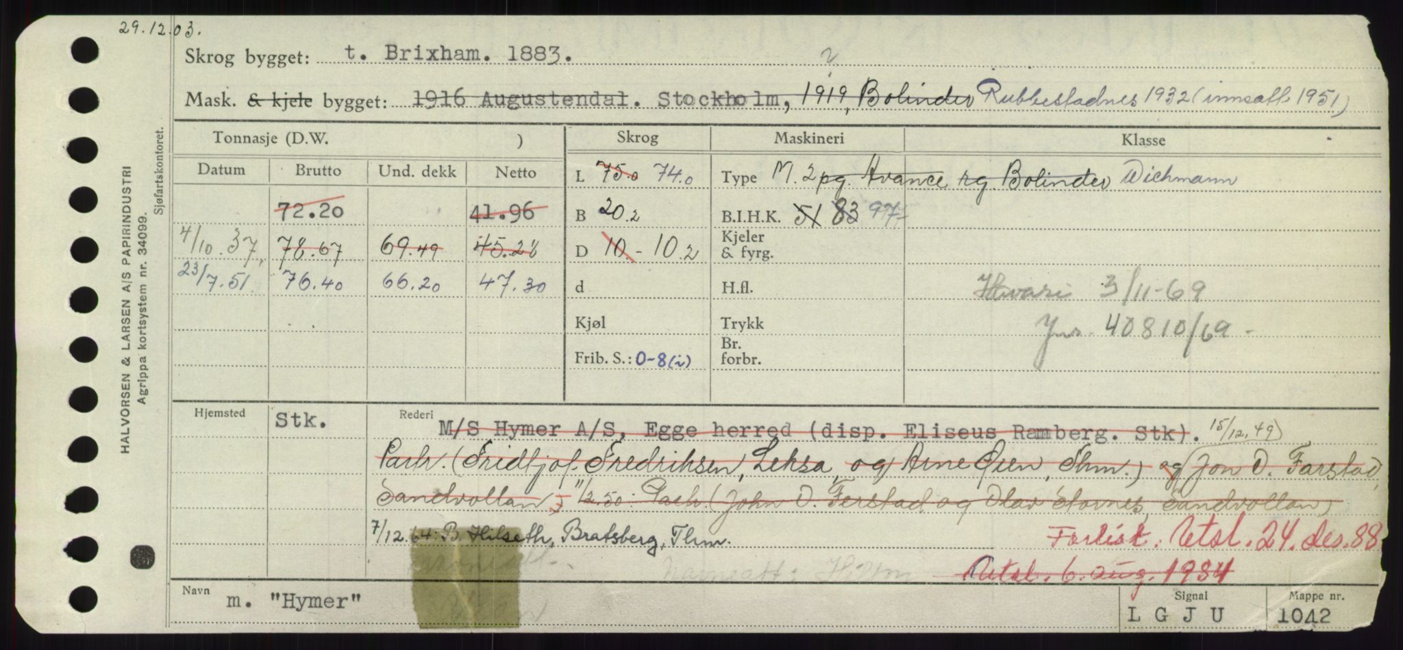 Sjøfartsdirektoratet med forløpere, Skipsmålingen, RA/S-1627/H/Hd/L0017: Fartøy, Holi-Hå, s. 225