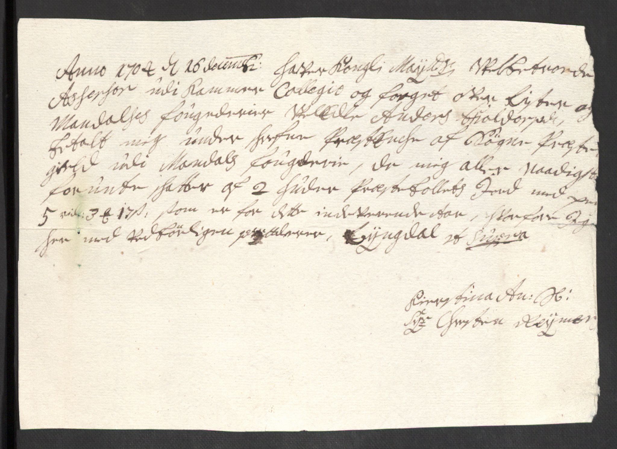 Rentekammeret inntil 1814, Reviderte regnskaper, Fogderegnskap, RA/EA-4092/R43/L2550: Fogderegnskap Lista og Mandal, 1703-1704, s. 425