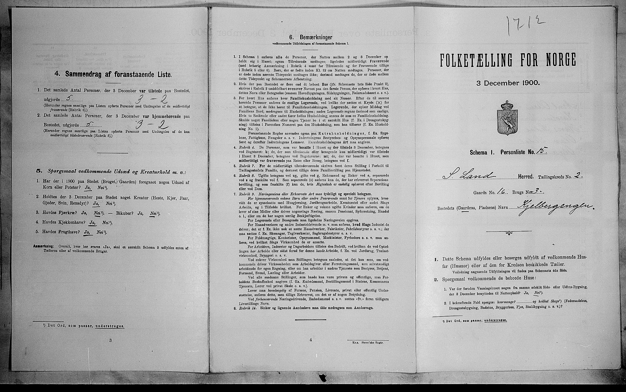 SAH, Folketelling 1900 for 0536 Søndre Land herred, 1900, s. 323