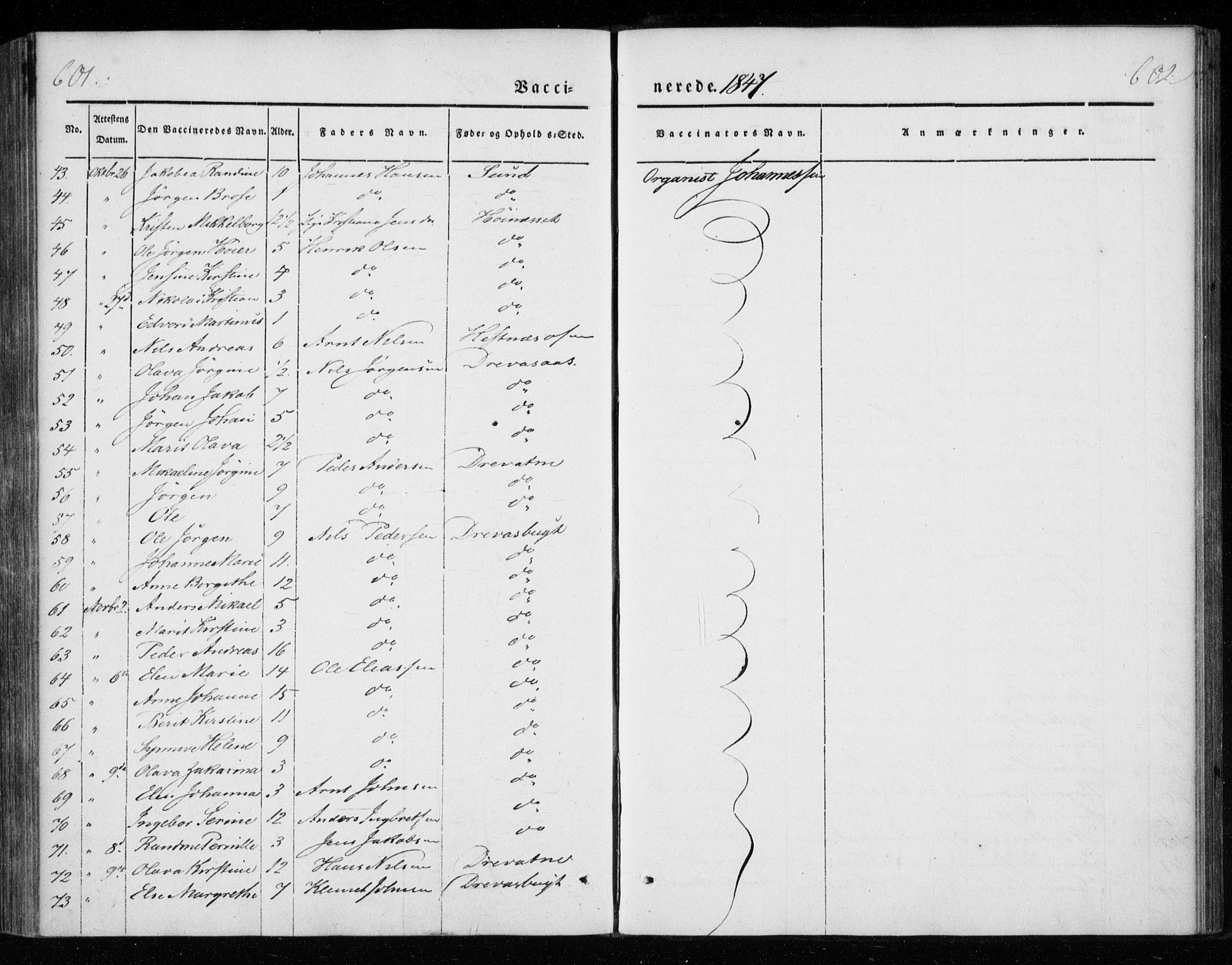 Ministerialprotokoller, klokkerbøker og fødselsregistre - Nordland, AV/SAT-A-1459/825/L0355: Ministerialbok nr. 825A09, 1842-1863, s. 601-602