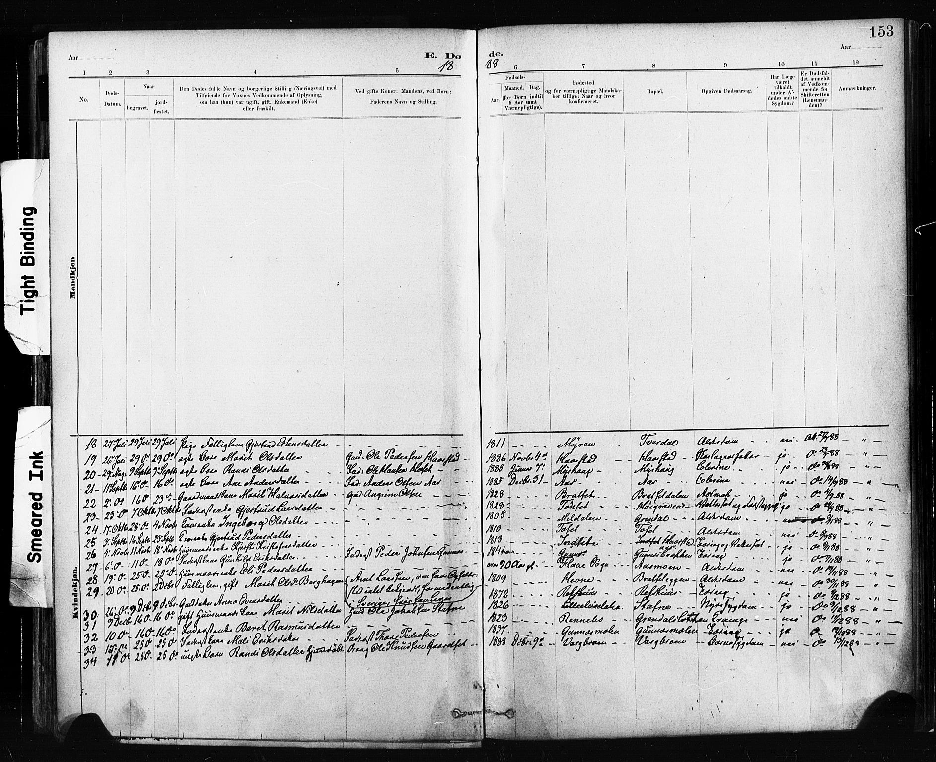 Ministerialprotokoller, klokkerbøker og fødselsregistre - Sør-Trøndelag, SAT/A-1456/674/L0871: Ministerialbok nr. 674A03, 1880-1896, s. 153