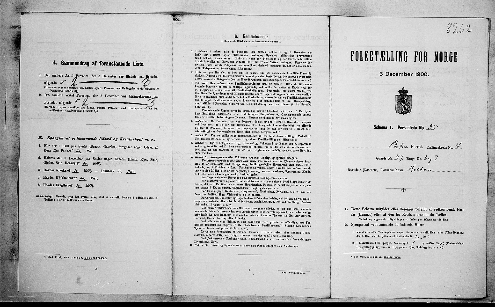RA, Folketelling 1900 for 0715 Botne herred, 1900, s. 523