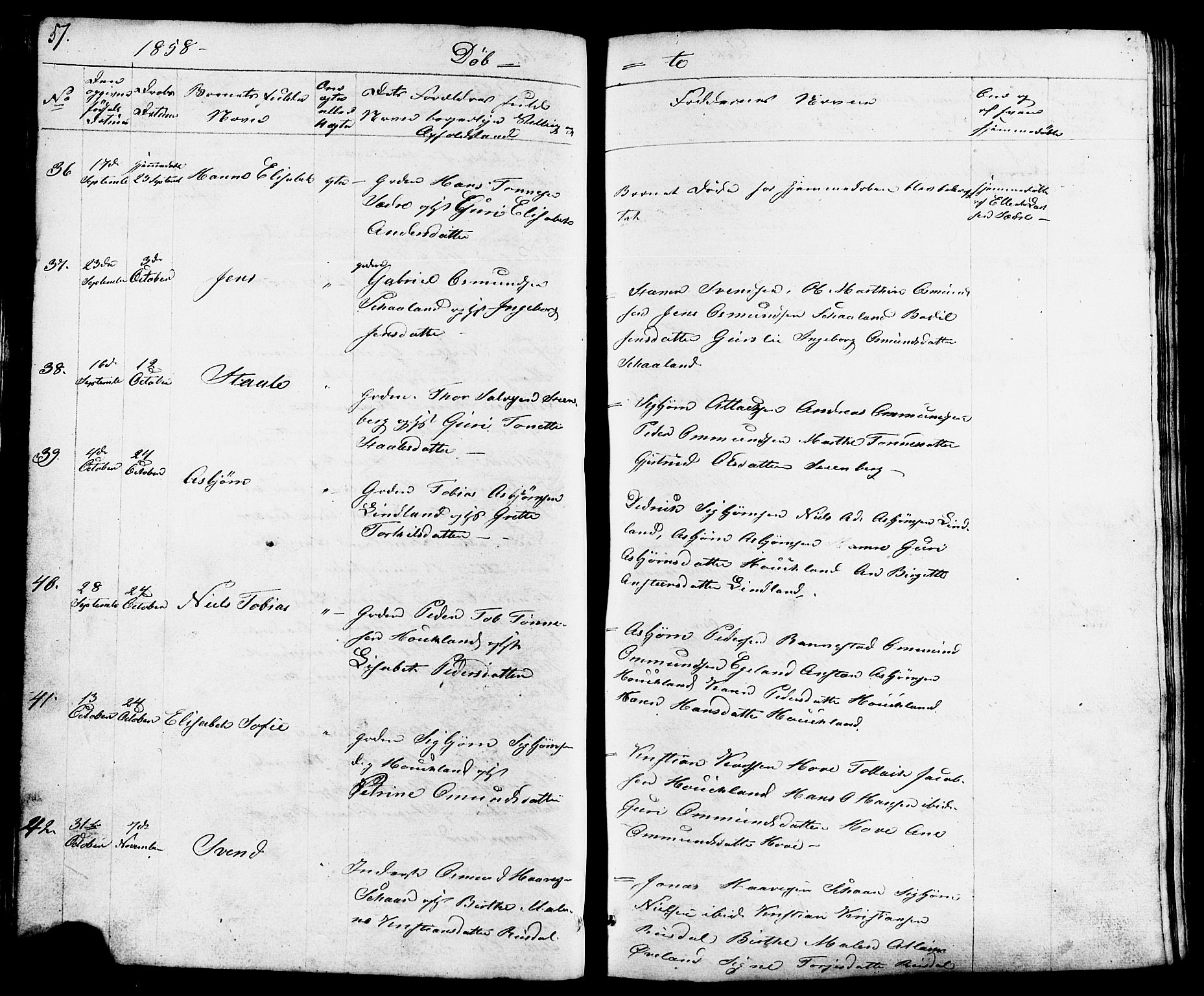 Lund sokneprestkontor, AV/SAST-A-101809/S07/L0003: Klokkerbok nr. B 3, 1848-1885, s. 57