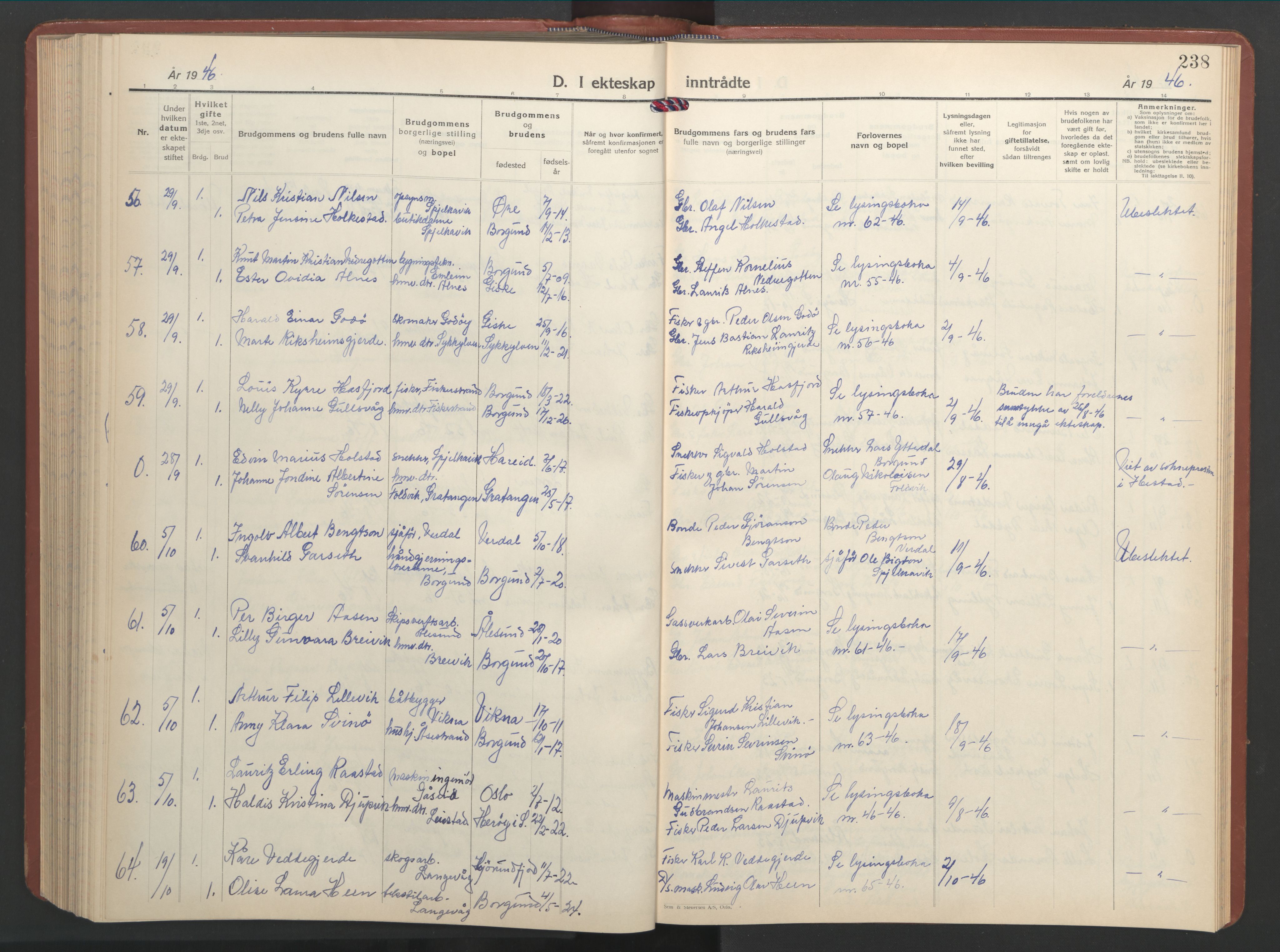 Ministerialprotokoller, klokkerbøker og fødselsregistre - Møre og Romsdal, SAT/A-1454/528/L0437: Klokkerbok nr. 528C18, 1939-1948, s. 238