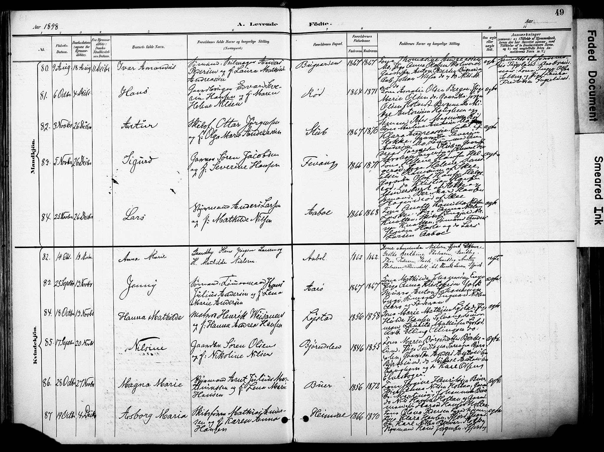 Sandar kirkebøker, AV/SAKO-A-243/F/Fa/L0014: Ministerialbok nr. 14, 1896-1909, s. 49