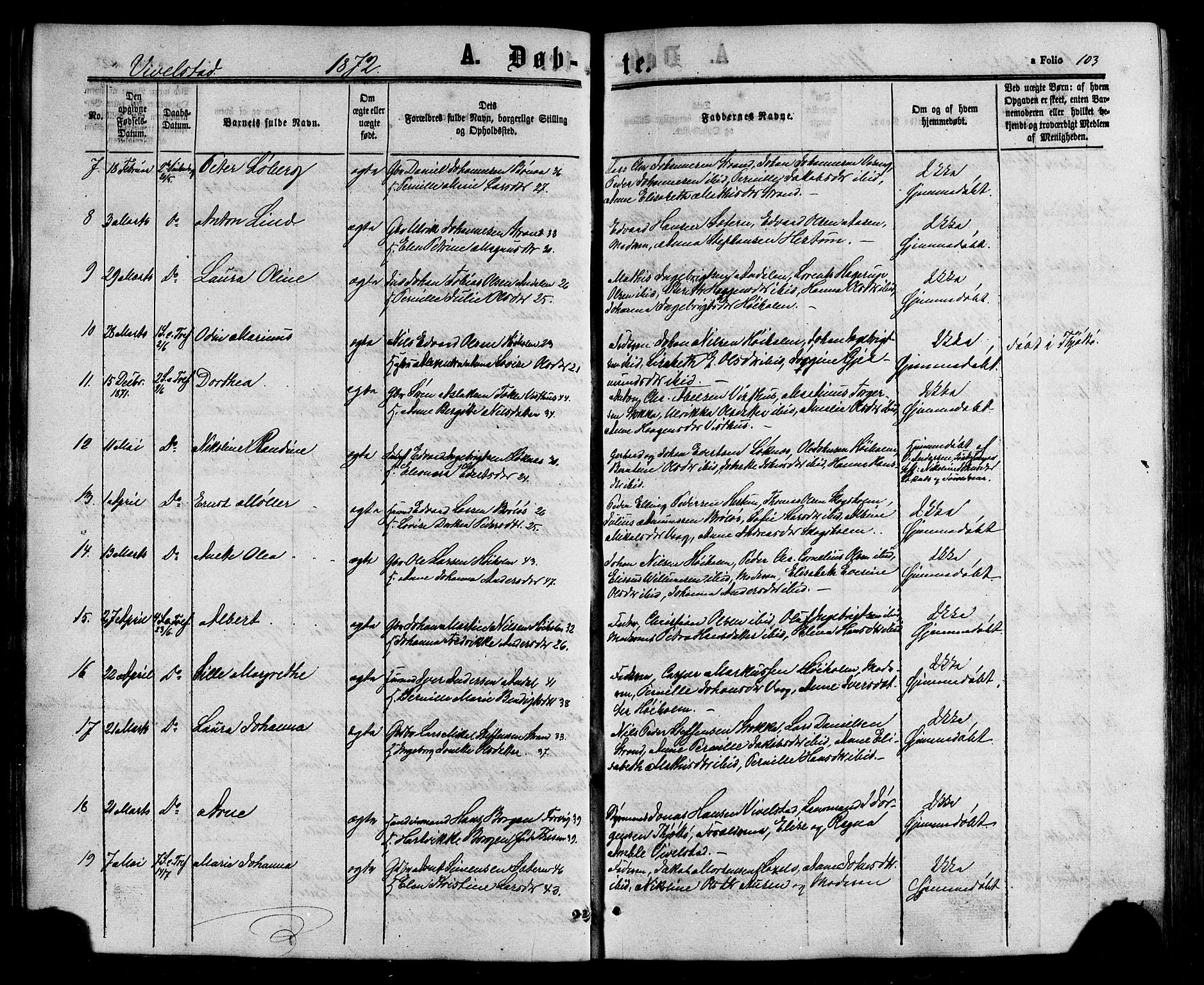 Ministerialprotokoller, klokkerbøker og fødselsregistre - Nordland, SAT/A-1459/817/L0262: Ministerialbok nr. 817A03 /2, 1867-1877, s. 103