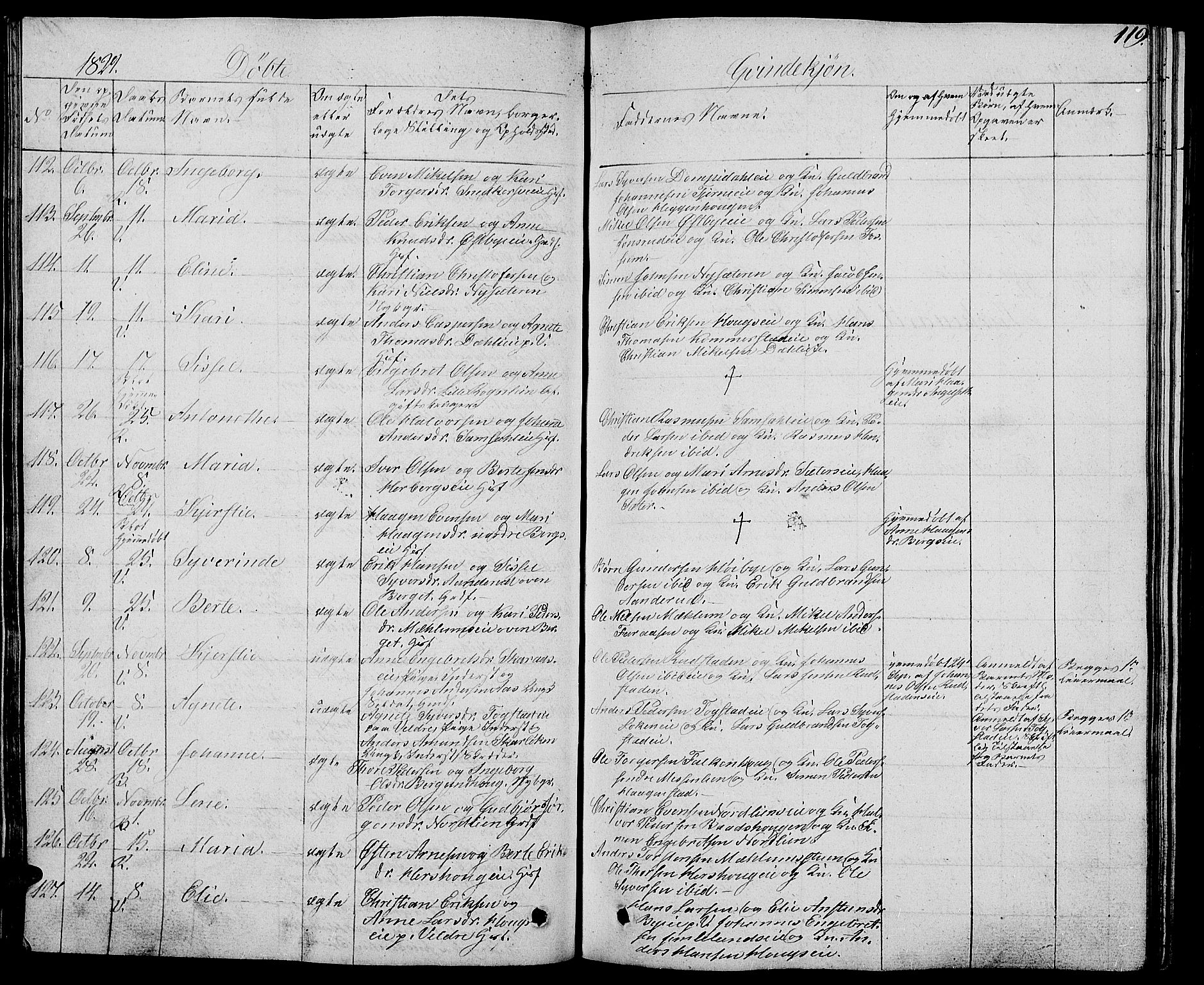 Ringsaker prestekontor, AV/SAH-PREST-014/L/La/L0004: Klokkerbok nr. 4, 1827-1838, s. 119
