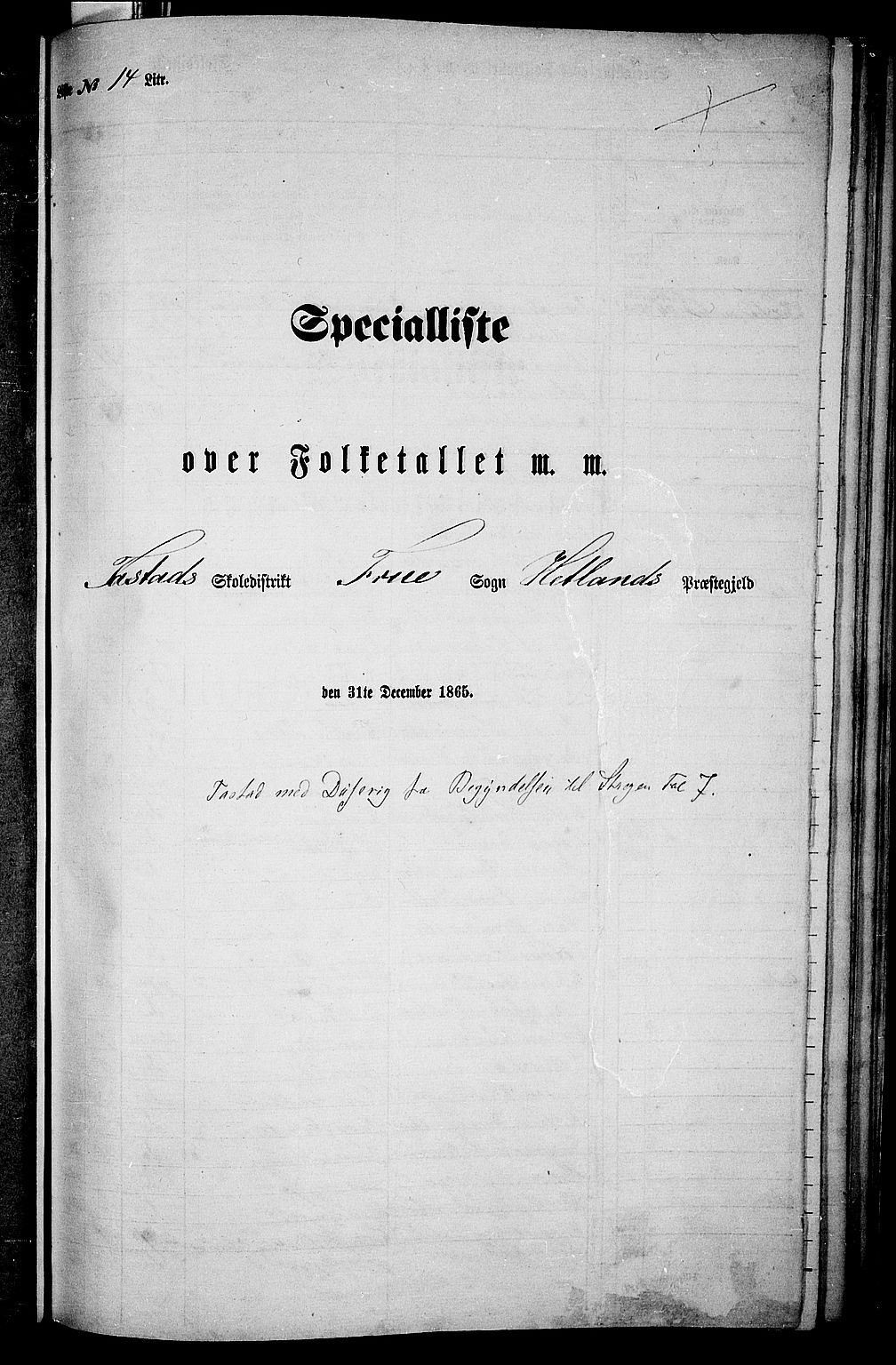 RA, Folketelling 1865 for 1126P Hetland prestegjeld, 1865, s. 166
