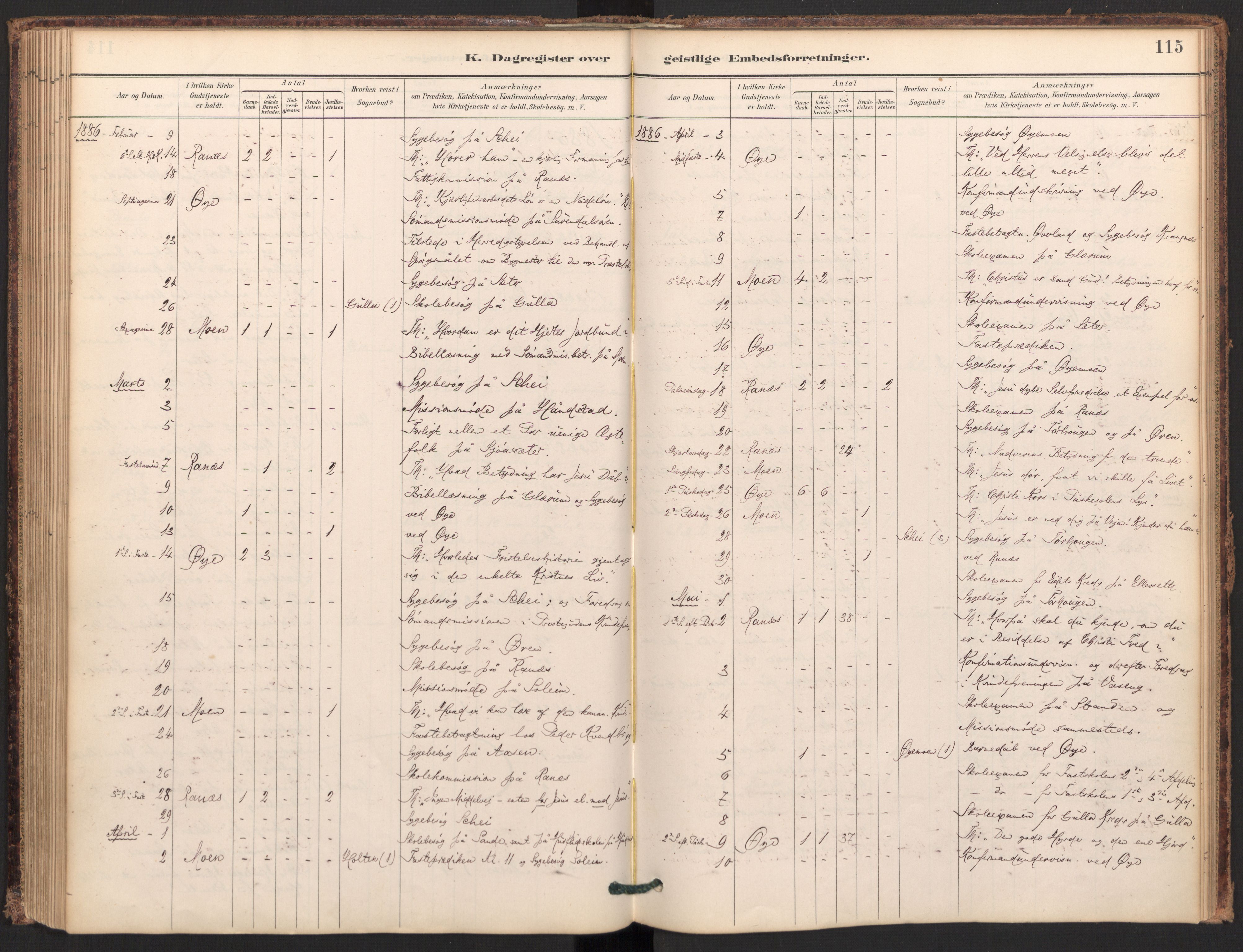 Ministerialprotokoller, klokkerbøker og fødselsregistre - Møre og Romsdal, SAT/A-1454/595/L1047: Ministerialbok nr. 595A09, 1885-1900, s. 115
