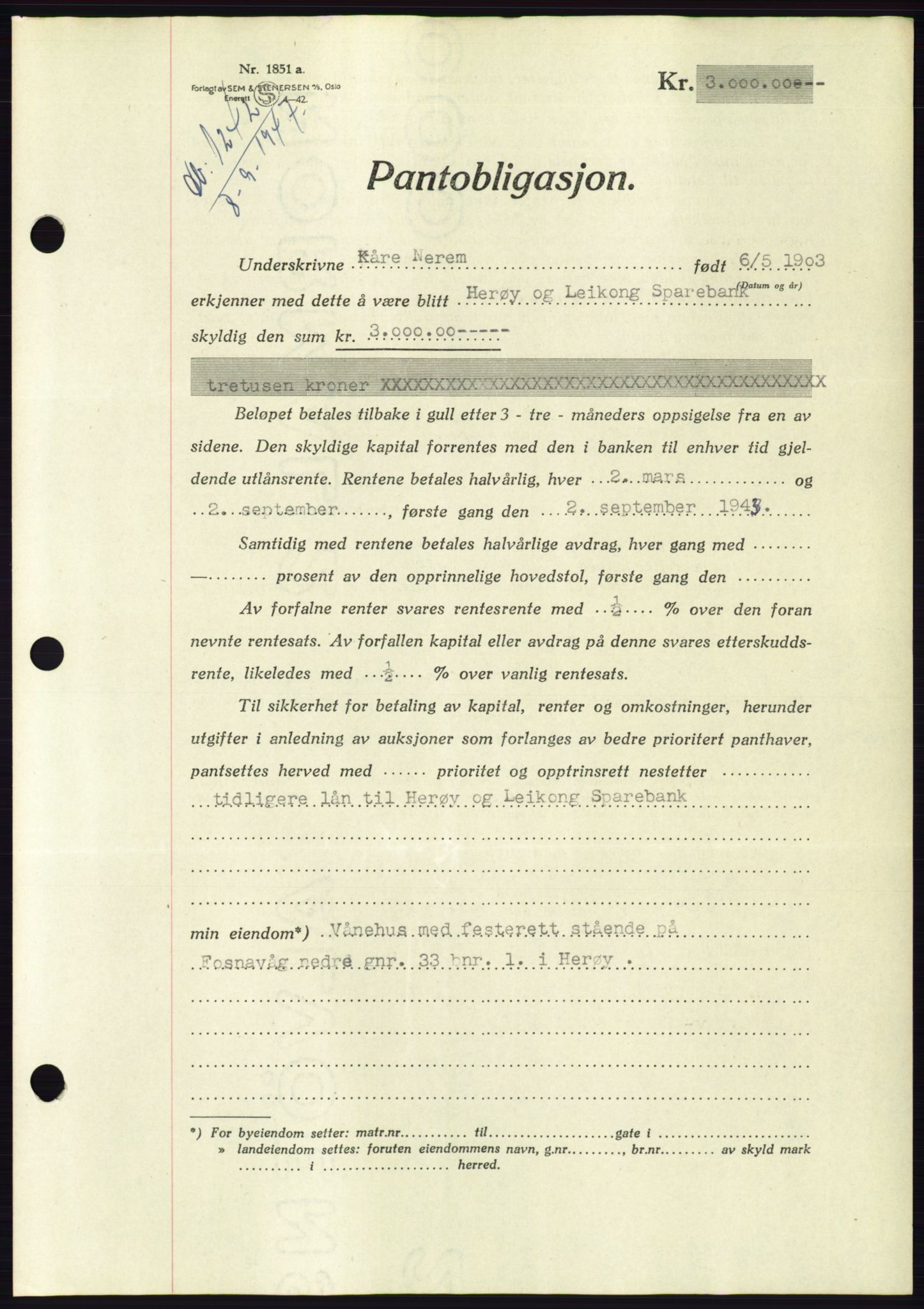 Søre Sunnmøre sorenskriveri, AV/SAT-A-4122/1/2/2C/L0115: Pantebok nr. 3B, 1947-1948, Dagboknr: 1242/1947