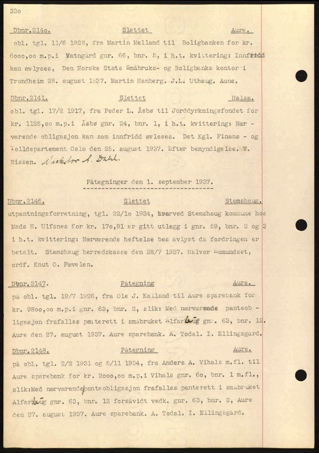 Nordmøre sorenskriveri, SAT/A-4132/1/2/2Ca: Pantebok nr. C80, 1936-1939, Dagboknr: 2140/1937