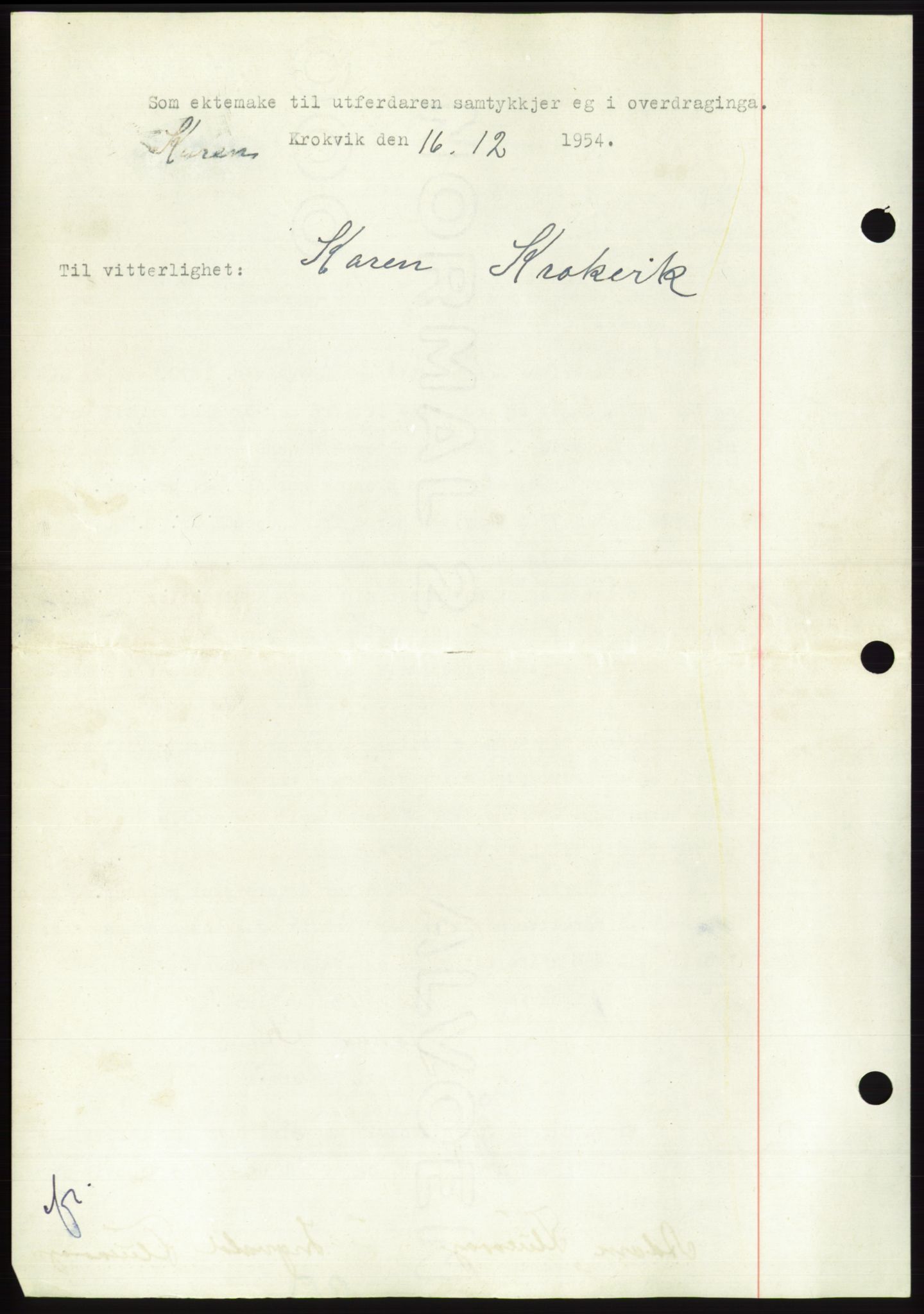 Søre Sunnmøre sorenskriveri, AV/SAT-A-4122/1/2/2C/L0100: Pantebok nr. 26A, 1954-1955, Dagboknr: 3469/1954