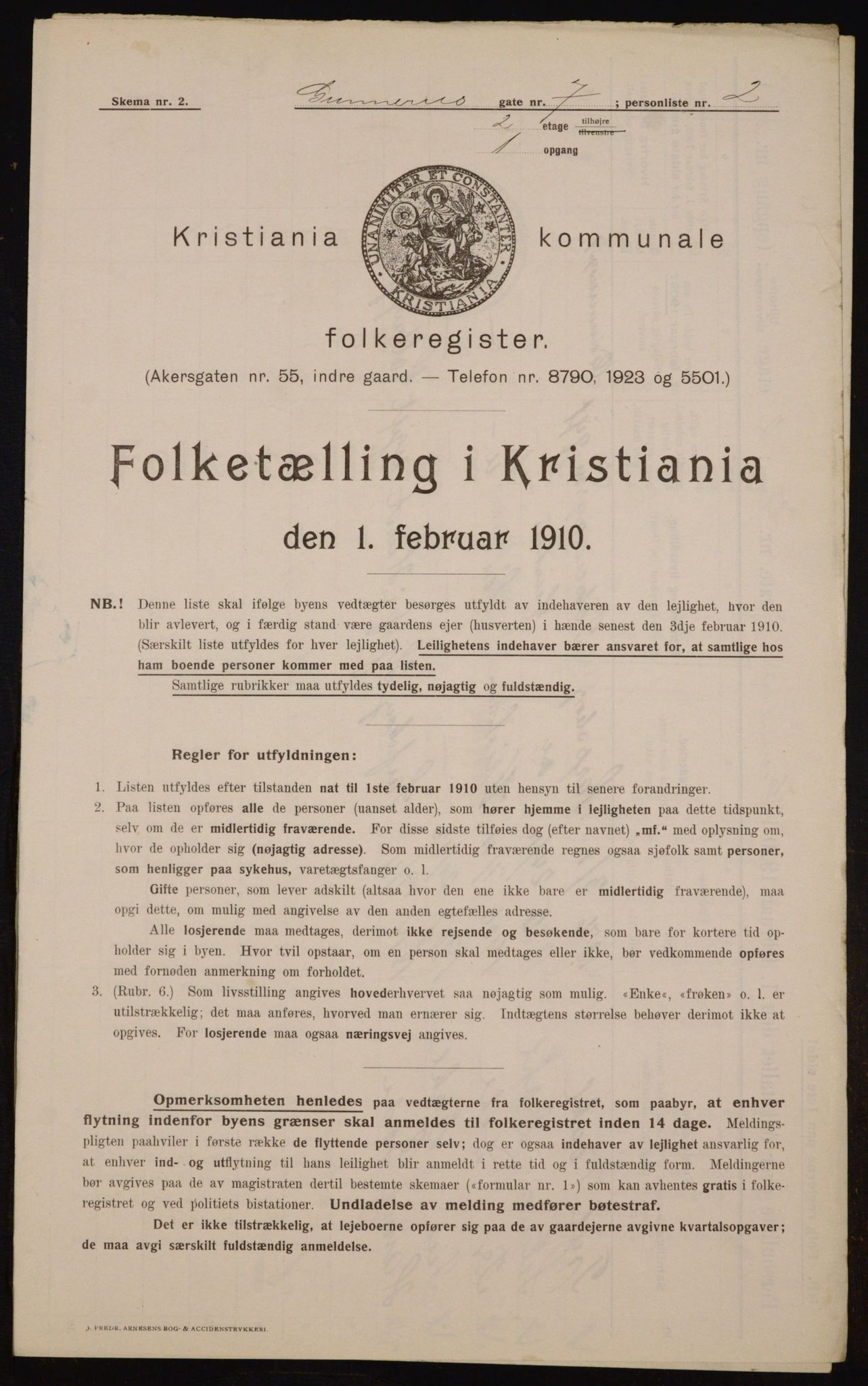 OBA, Kommunal folketelling 1.2.1910 for Kristiania, 1910, s. 5042