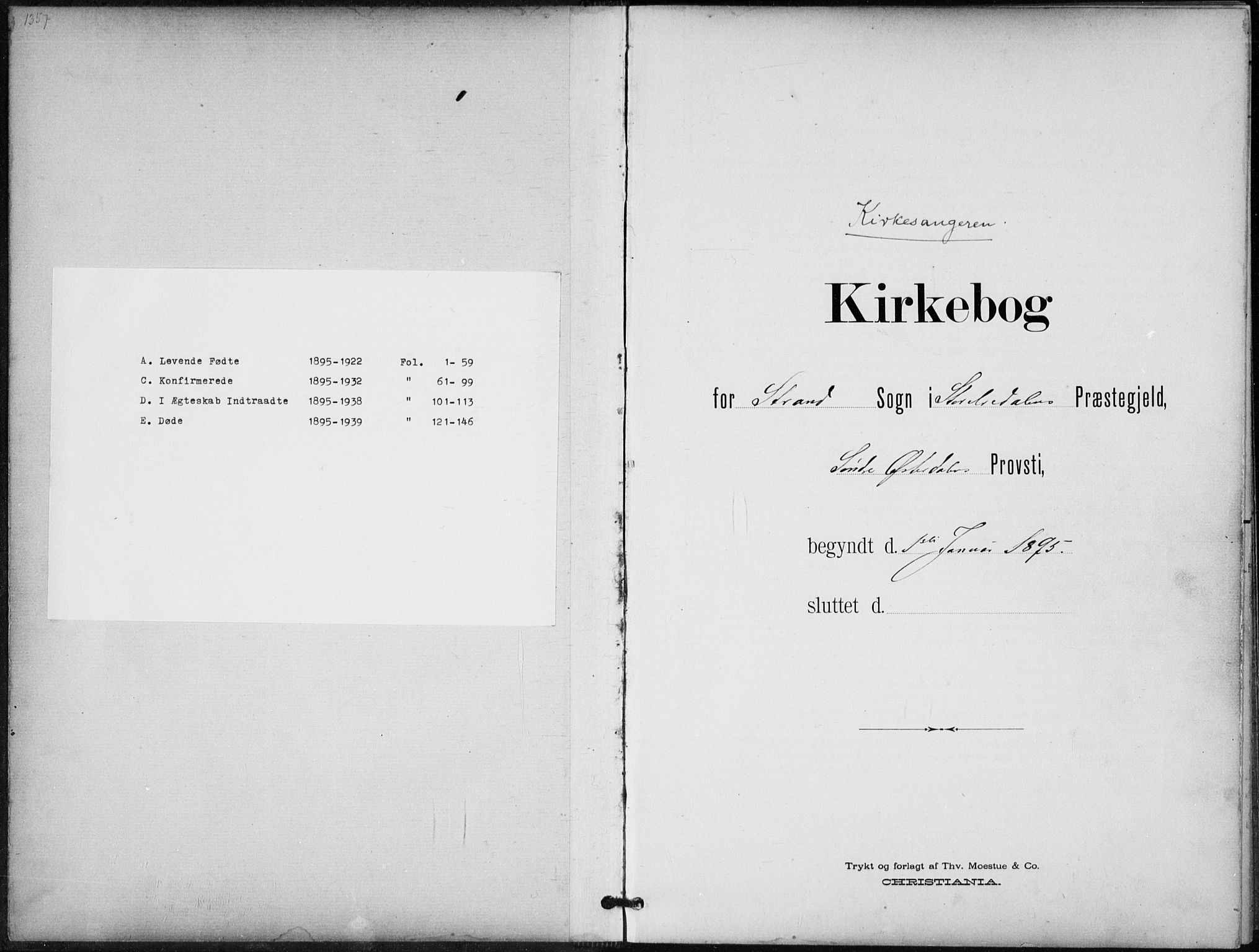Stor-Elvdal prestekontor, SAH/PREST-052/H/Ha/Hab/L0004: Klokkerbok nr. 4, 1895-1938