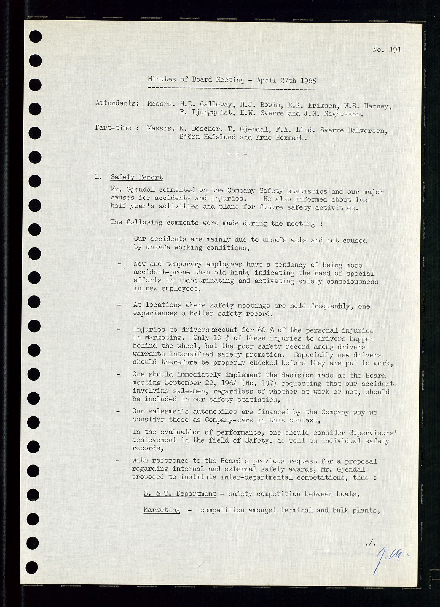 Pa 0982 - Esso Norge A/S, SAST/A-100448/A/Aa/L0002/0001: Den administrerende direksjon Board minutes (styrereferater) / Den administrerende direksjon Board minutes (styrereferater), 1965, s. 120