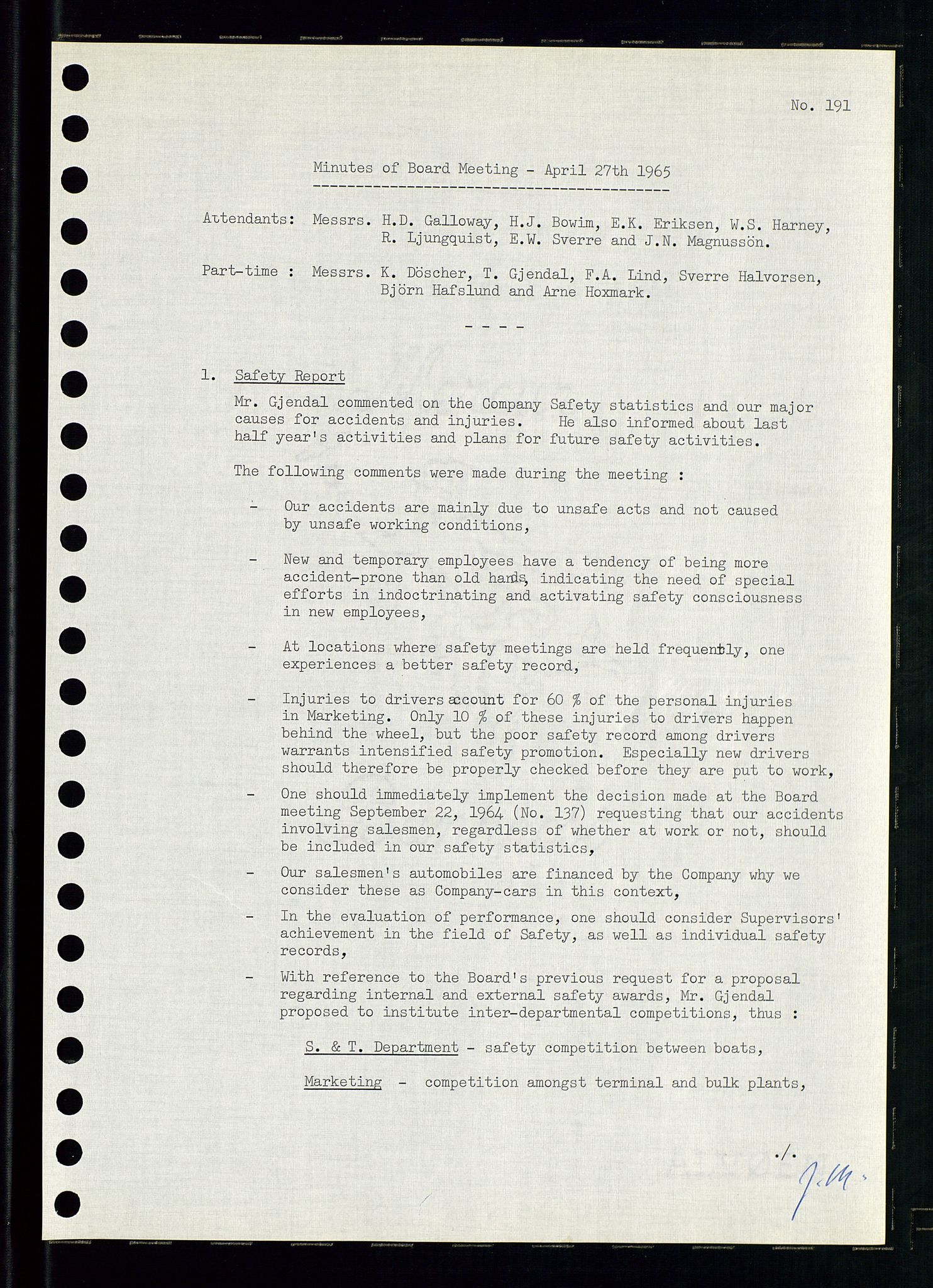 Pa 0982 - Esso Norge A/S, AV/SAST-A-100448/A/Aa/L0002/0001: Den administrerende direksjon Board minutes (styrereferater) / Den administrerende direksjon Board minutes (styrereferater), 1965, s. 120