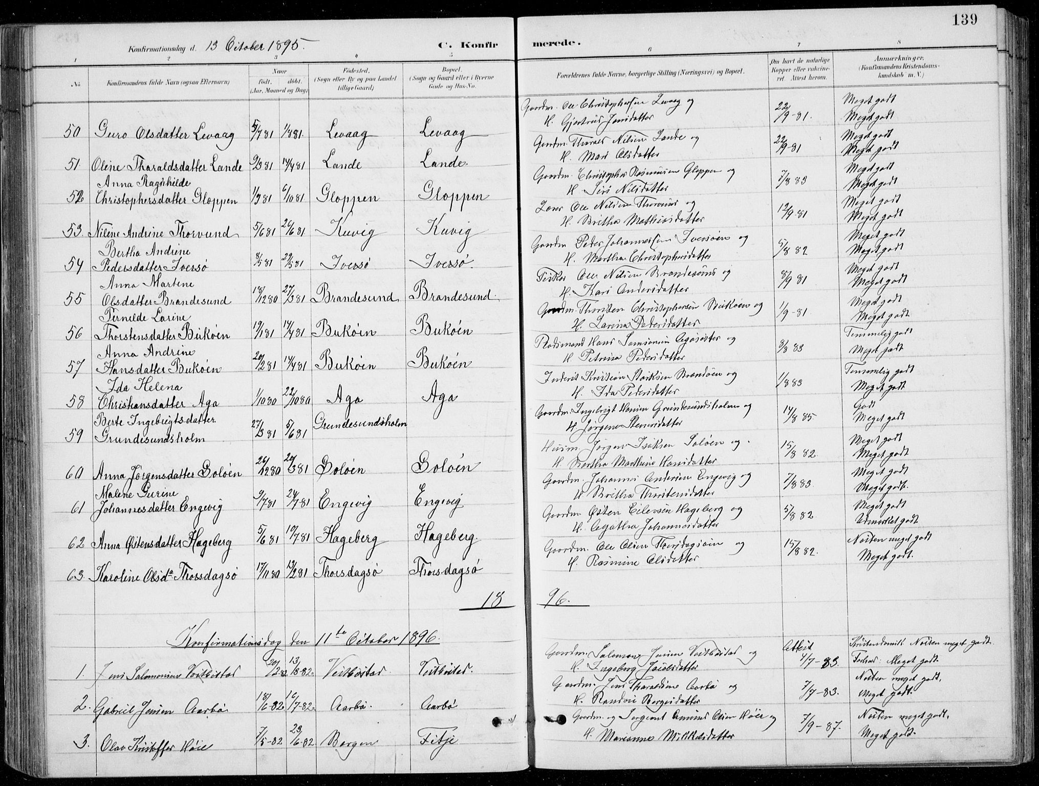 Fitjar sokneprestembete, AV/SAB-A-99926: Klokkerbok nr. A 2, 1887-1906, s. 139