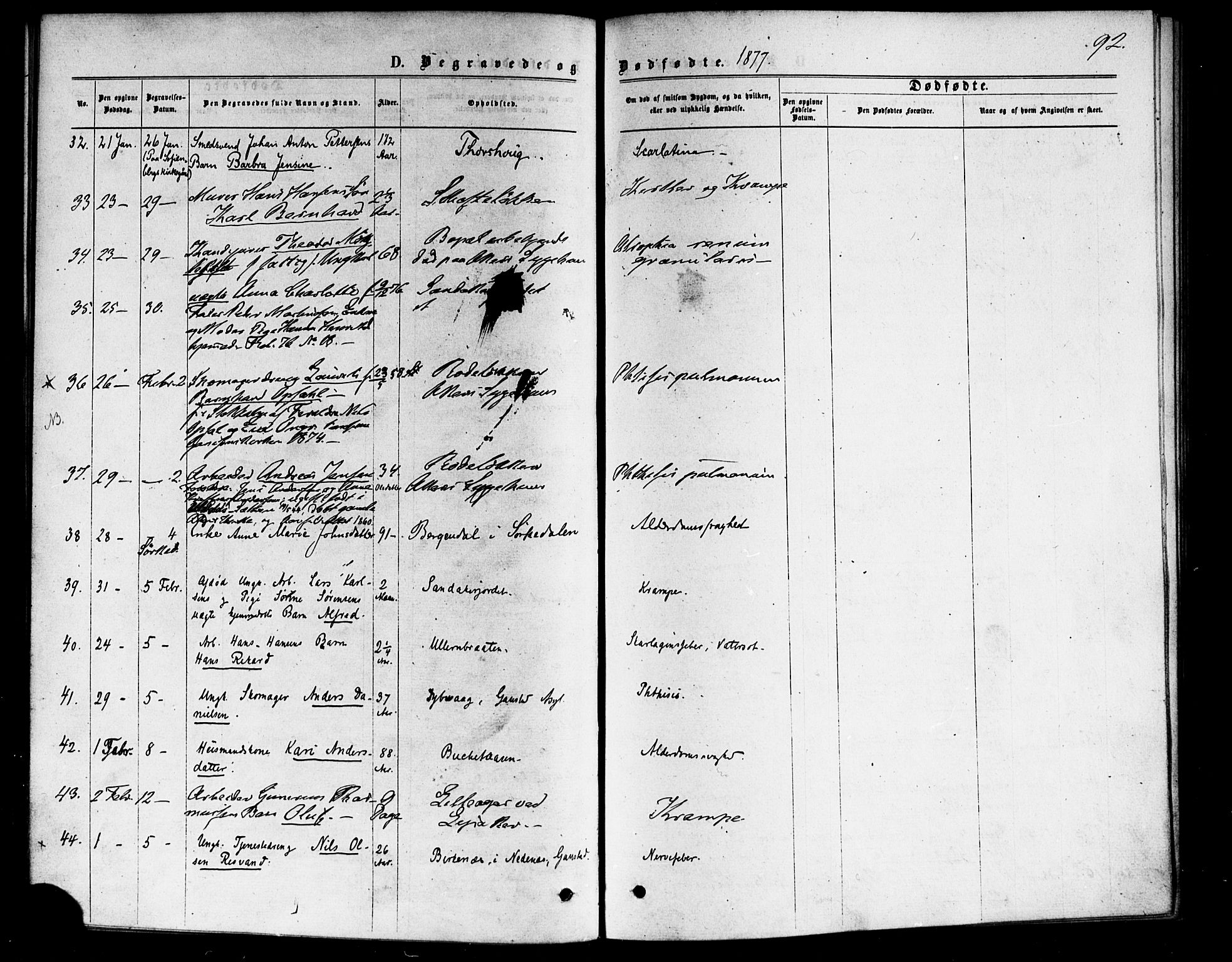 Vestre Aker prestekontor Kirkebøker, AV/SAO-A-10025/F/Fa/L0006: Ministerialbok nr. 6, 1873-1886, s. 92