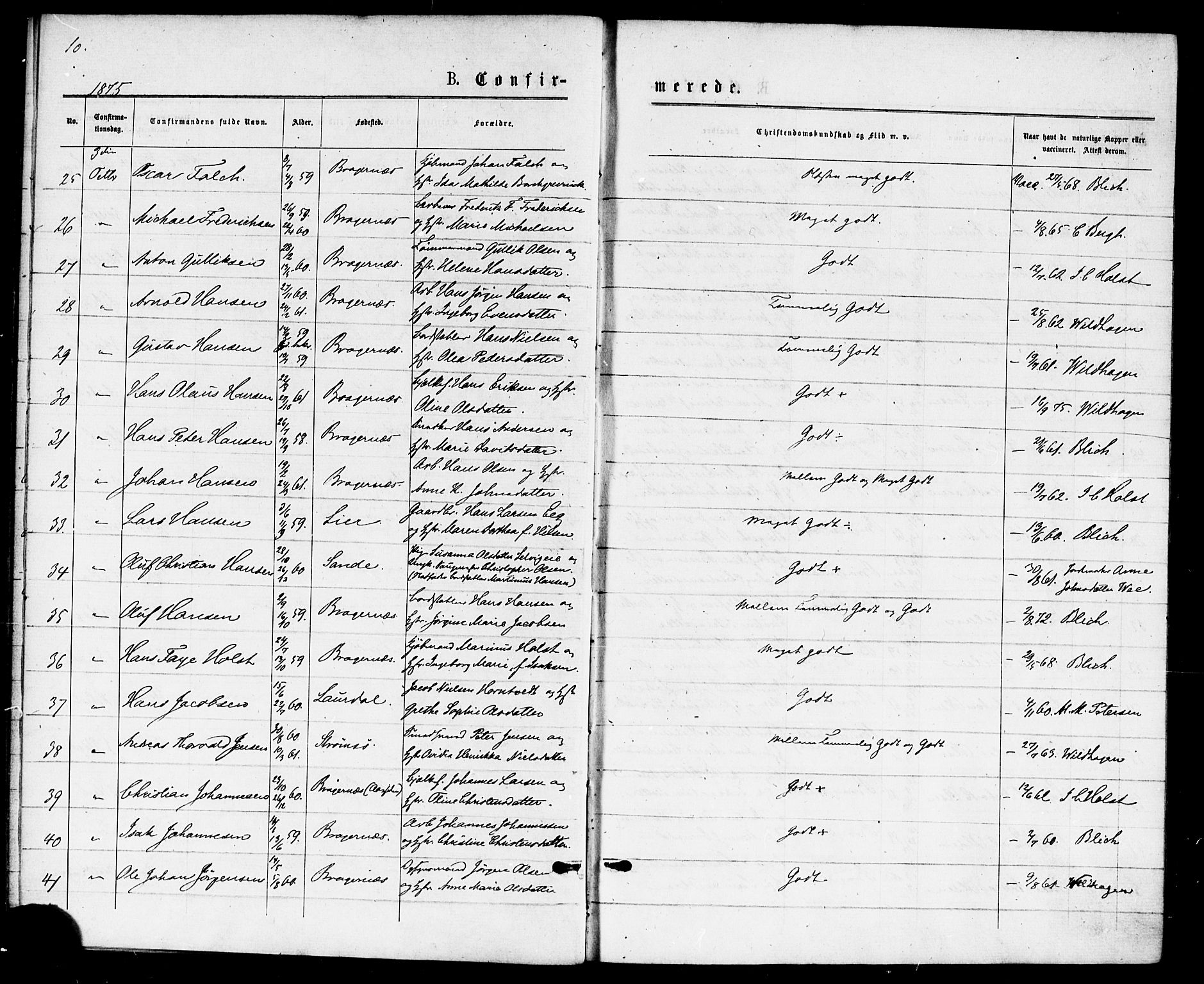 Bragernes kirkebøker, AV/SAKO-A-6/F/Fc/L0004: Ministerialbok nr. III 4, 1875-1877, s. 10