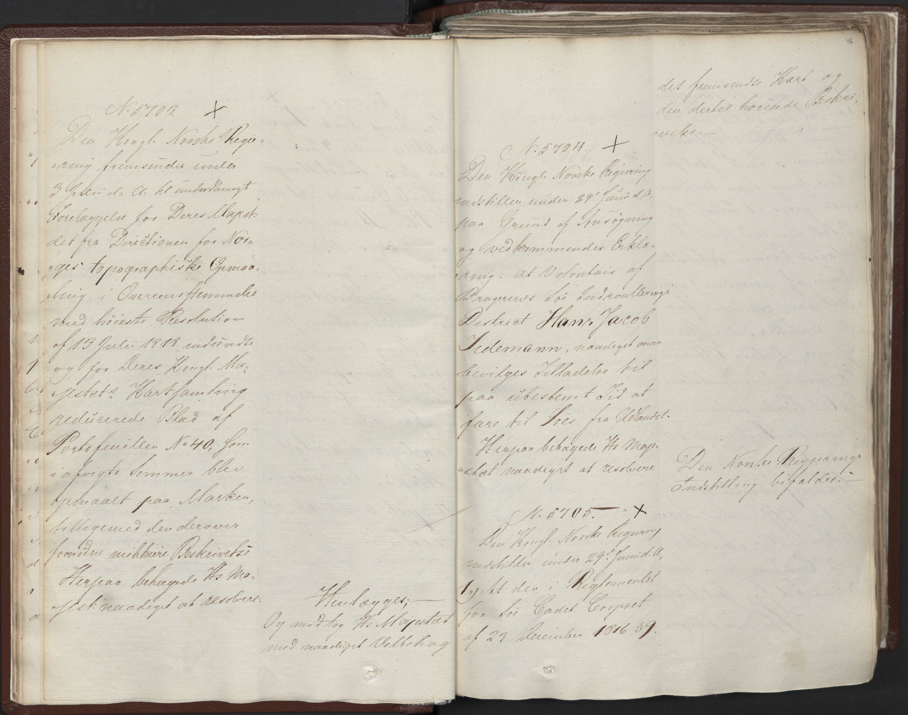 Statsrådssekretariatet, AV/RA-S-1001/A/Ab/L0012: Kgl. res. nr. 5679-6008 II, 1821, s. 14b-15a