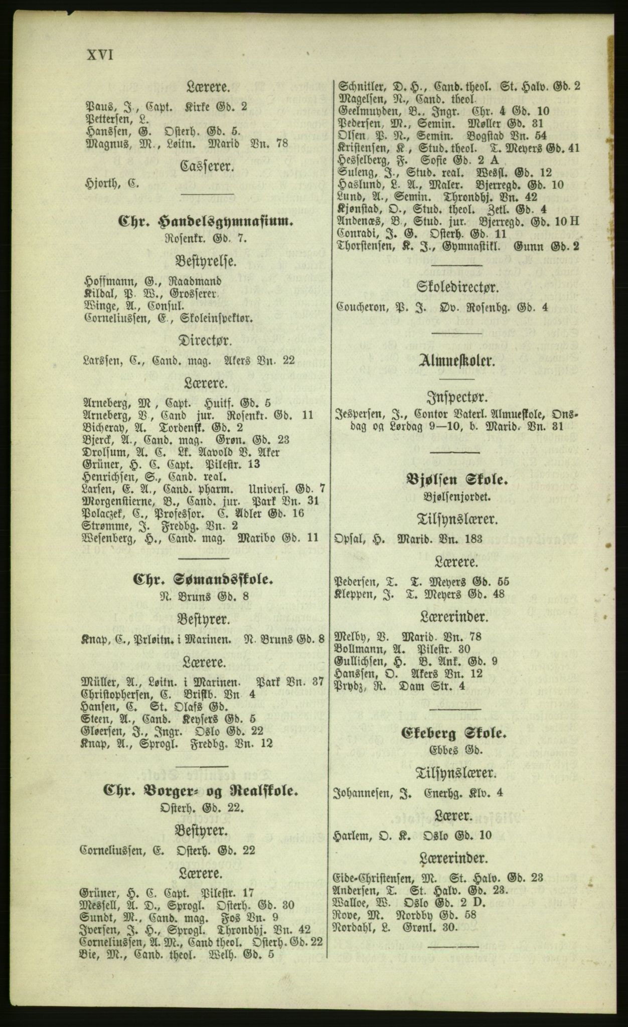 Kristiania/Oslo adressebok, PUBL/-, 1879, s. XVI