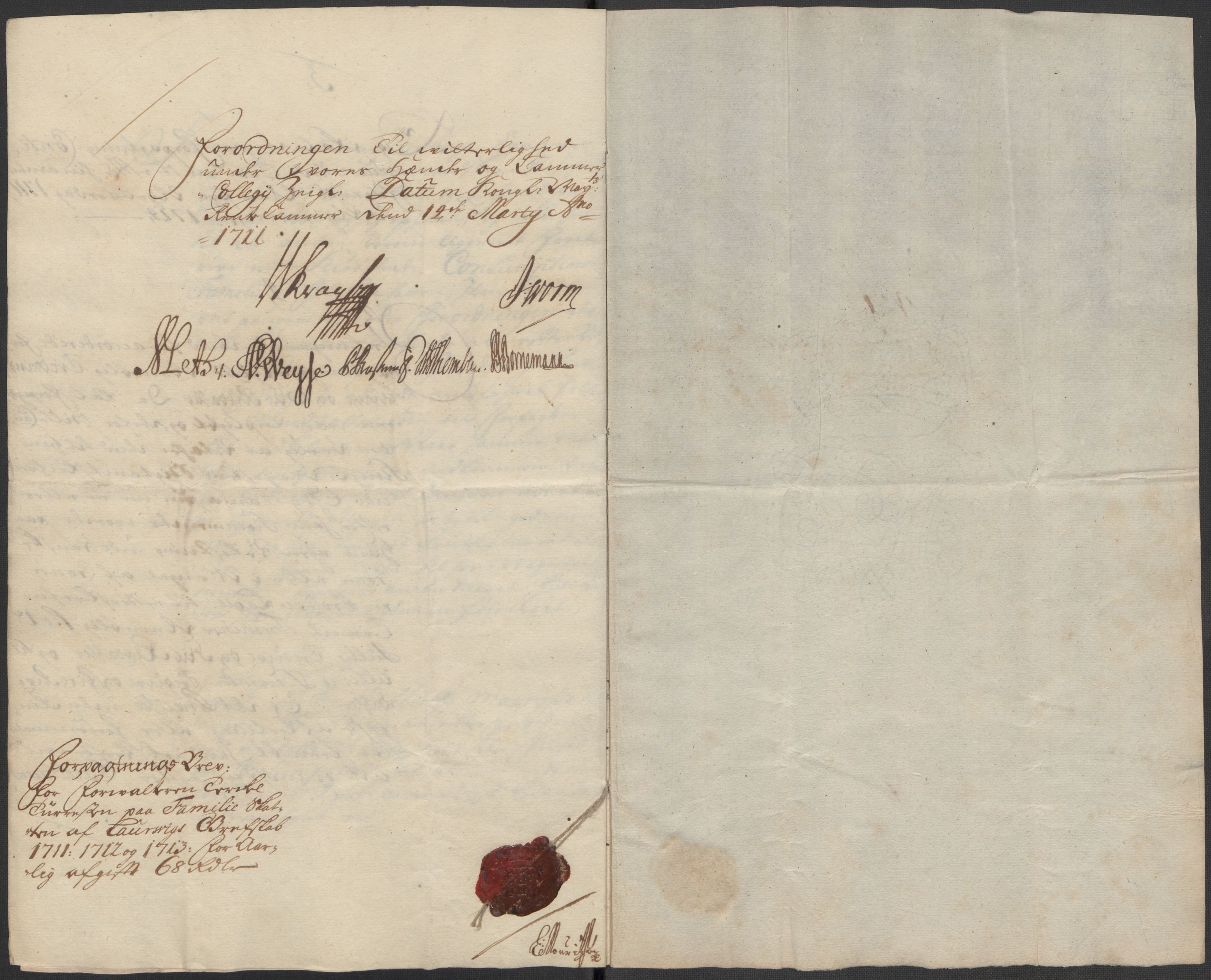 Rentekammeret inntil 1814, Reviderte regnskaper, Fogderegnskap, AV/RA-EA-4092/R33/L1985: Fogderegnskap Larvik grevskap, 1713, s. 502