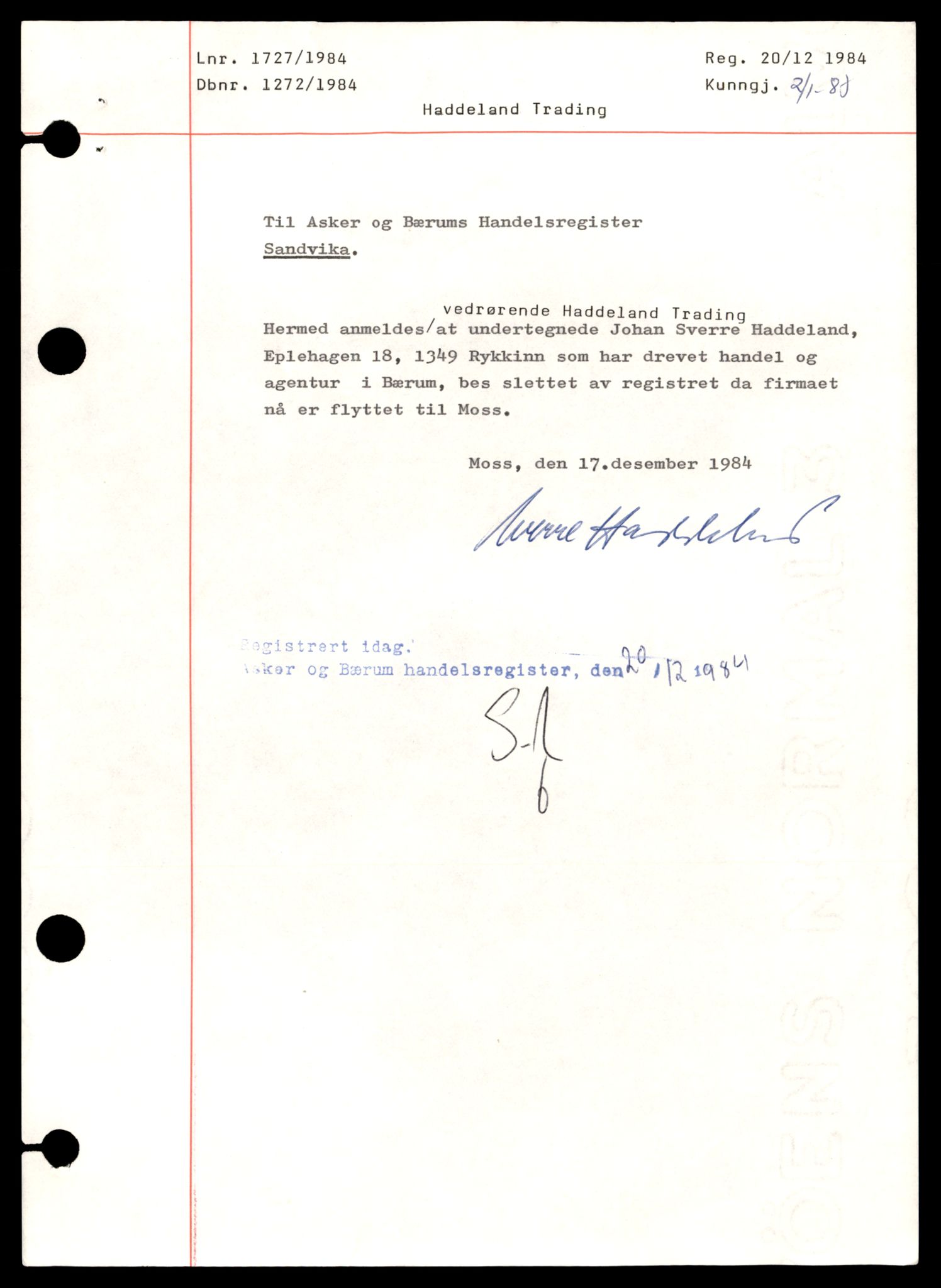 Asker og Bærum tingrett, SAT/A-10379/K/Kb/Kba/L0050: Enkeltmannsforetak, aksjeselskap og andelslag, H - J, 1890-1985, s. 5