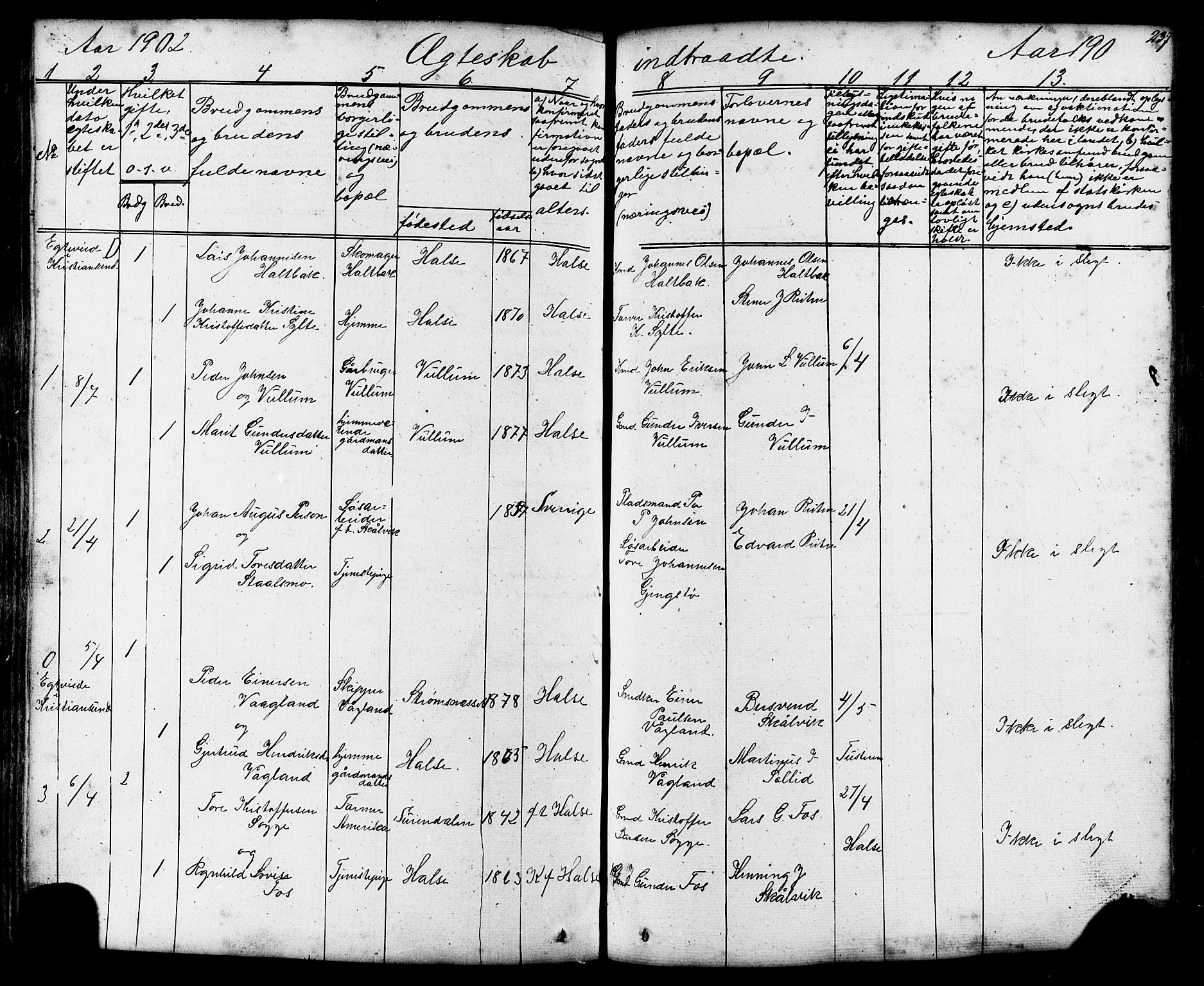 Ministerialprotokoller, klokkerbøker og fødselsregistre - Møre og Romsdal, AV/SAT-A-1454/576/L0890: Klokkerbok nr. 576C01, 1837-1908, s. 237