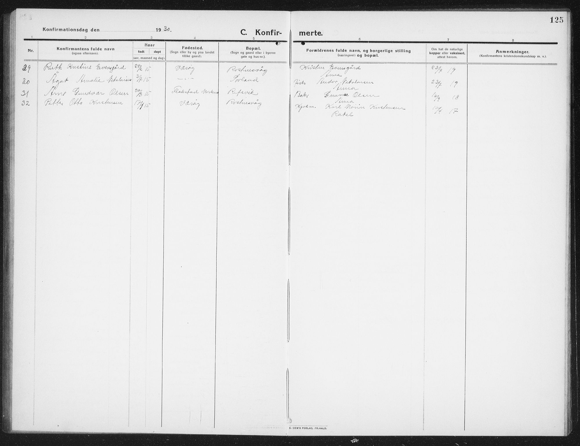 Ministerialprotokoller, klokkerbøker og fødselsregistre - Nordland, AV/SAT-A-1459/807/L0124: Klokkerbok nr. 807C02, 1910-1935, s. 125