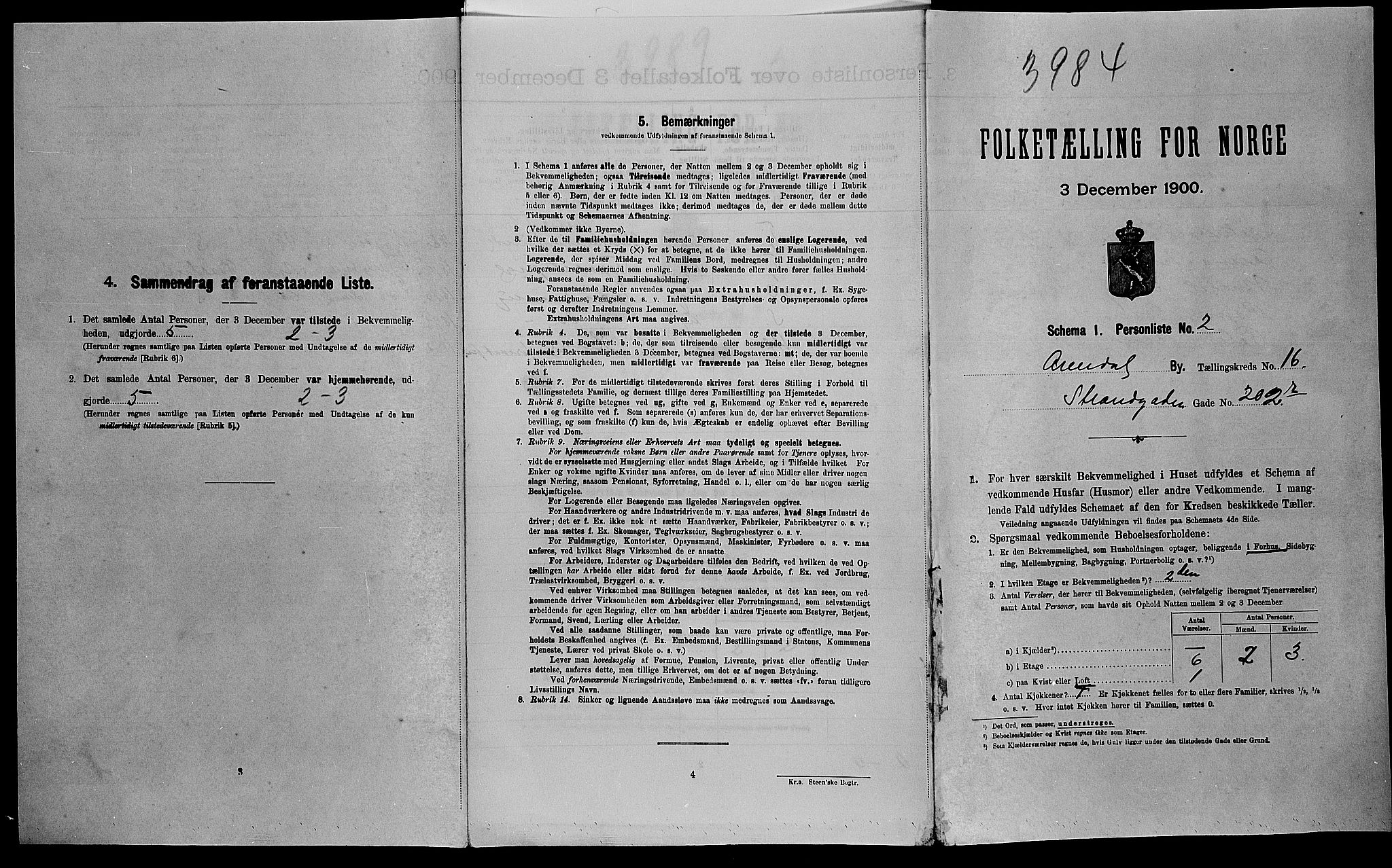 SAK, Folketelling 1900 for 0903 Arendal kjøpstad, 1900, s. 2771