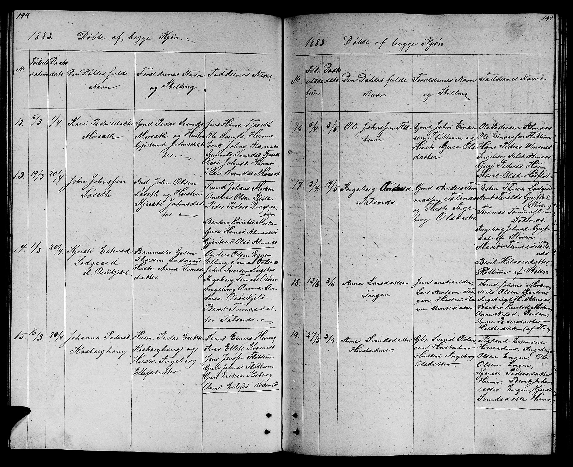 Ministerialprotokoller, klokkerbøker og fødselsregistre - Sør-Trøndelag, SAT/A-1456/688/L1027: Klokkerbok nr. 688C02, 1861-1889, s. 144-145