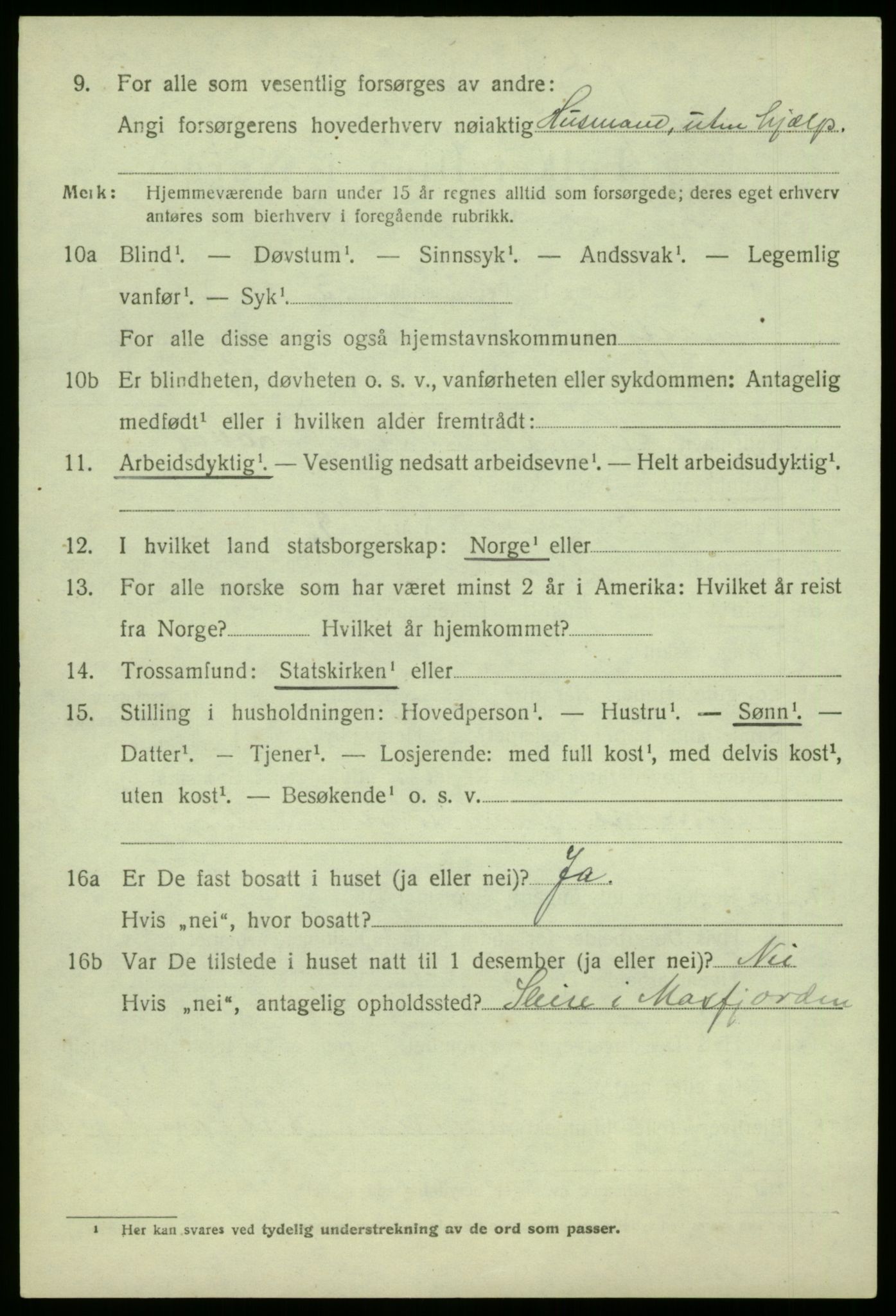 SAB, Folketelling 1920 for 1266 Masfjorden herred, 1920, s. 2564