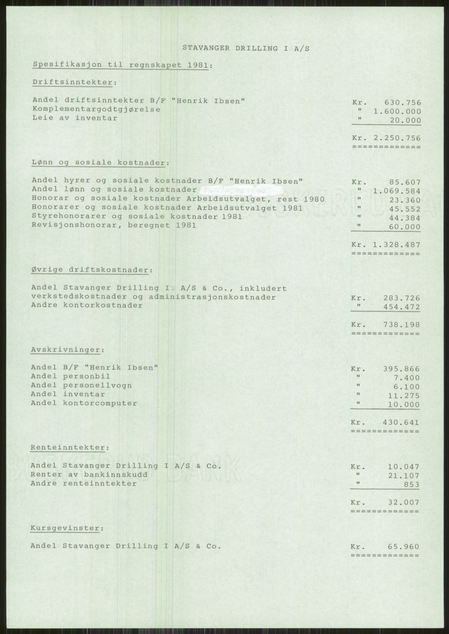 Pa 1503 - Stavanger Drilling AS, AV/SAST-A-101906/A/Ac/L0002: Årsberetninger, 1979-1982, s. 413