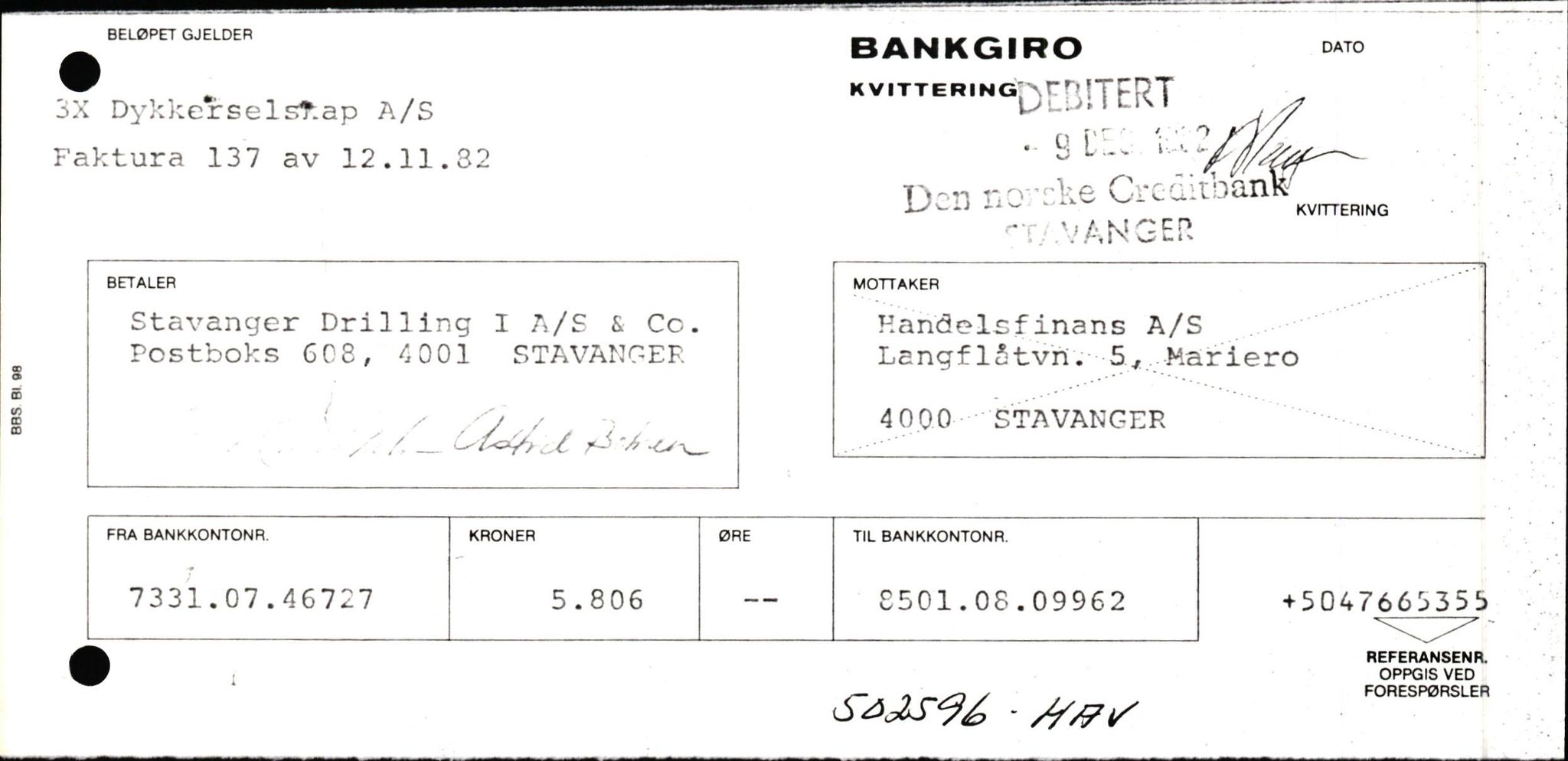 Pa 1503 - Stavanger Drilling AS, AV/SAST-A-101906/2/E/Ec/Eca/L0010: Forsikring, 1976-1983