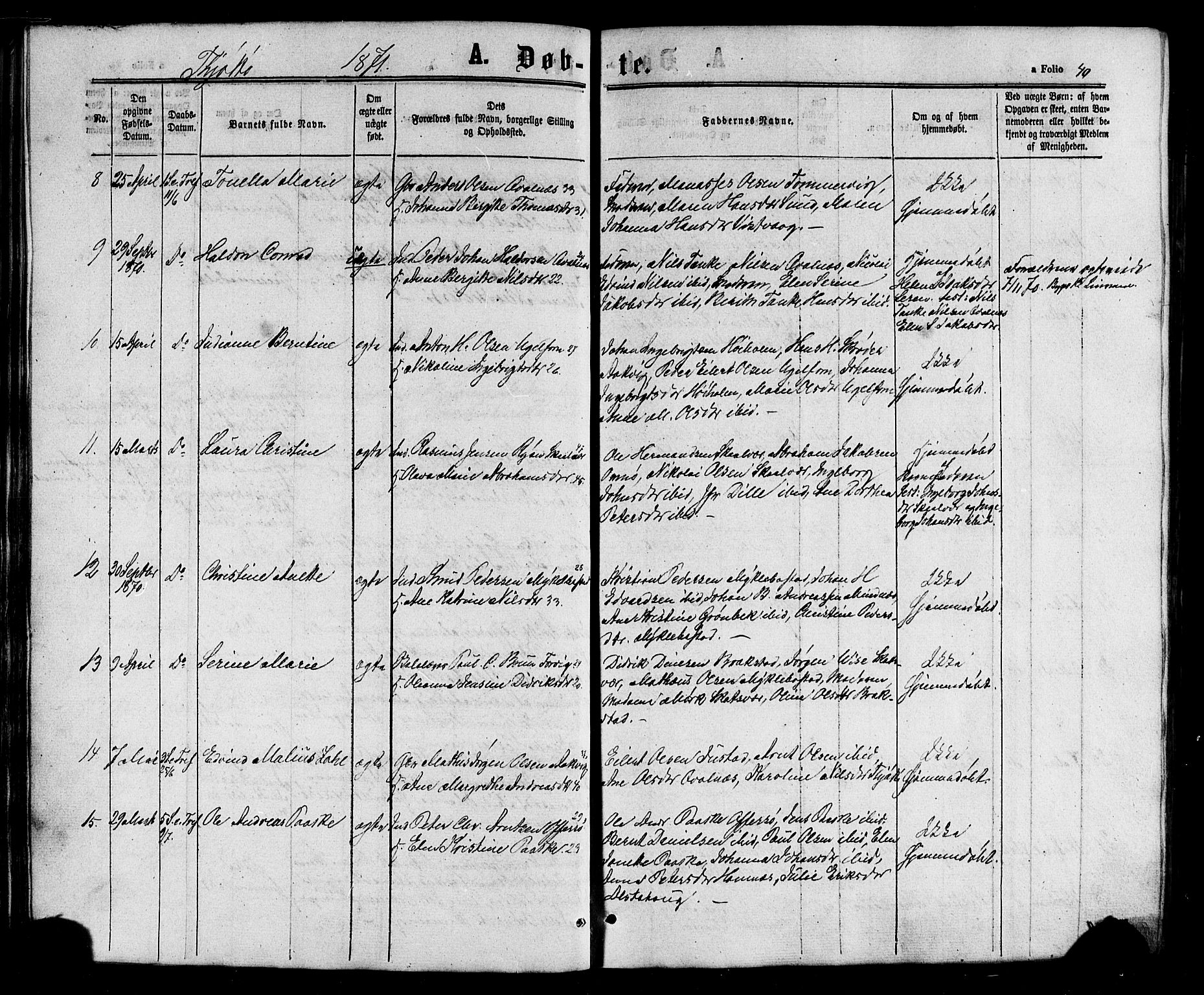 Ministerialprotokoller, klokkerbøker og fødselsregistre - Nordland, SAT/A-1459/817/L0262: Ministerialbok nr. 817A03/ 1, 1862-1877, s. 40