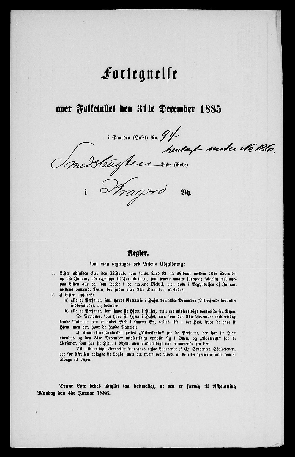SAKO, Folketelling 1885 for 0801 Kragerø kjøpstad, 1885, s. 187