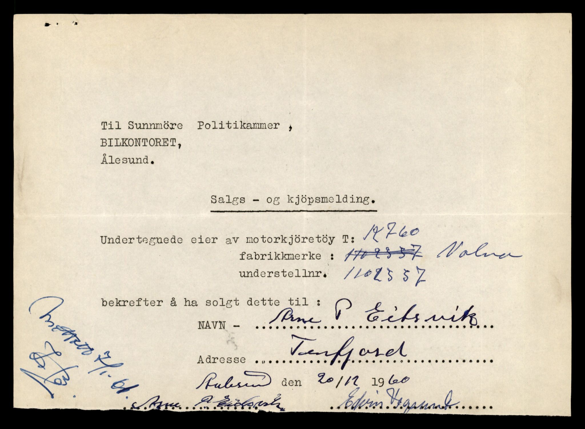 Møre og Romsdal vegkontor - Ålesund trafikkstasjon, AV/SAT-A-4099/F/Fe/L0035: Registreringskort for kjøretøy T 12653 - T 12829, 1927-1998, s. 2524