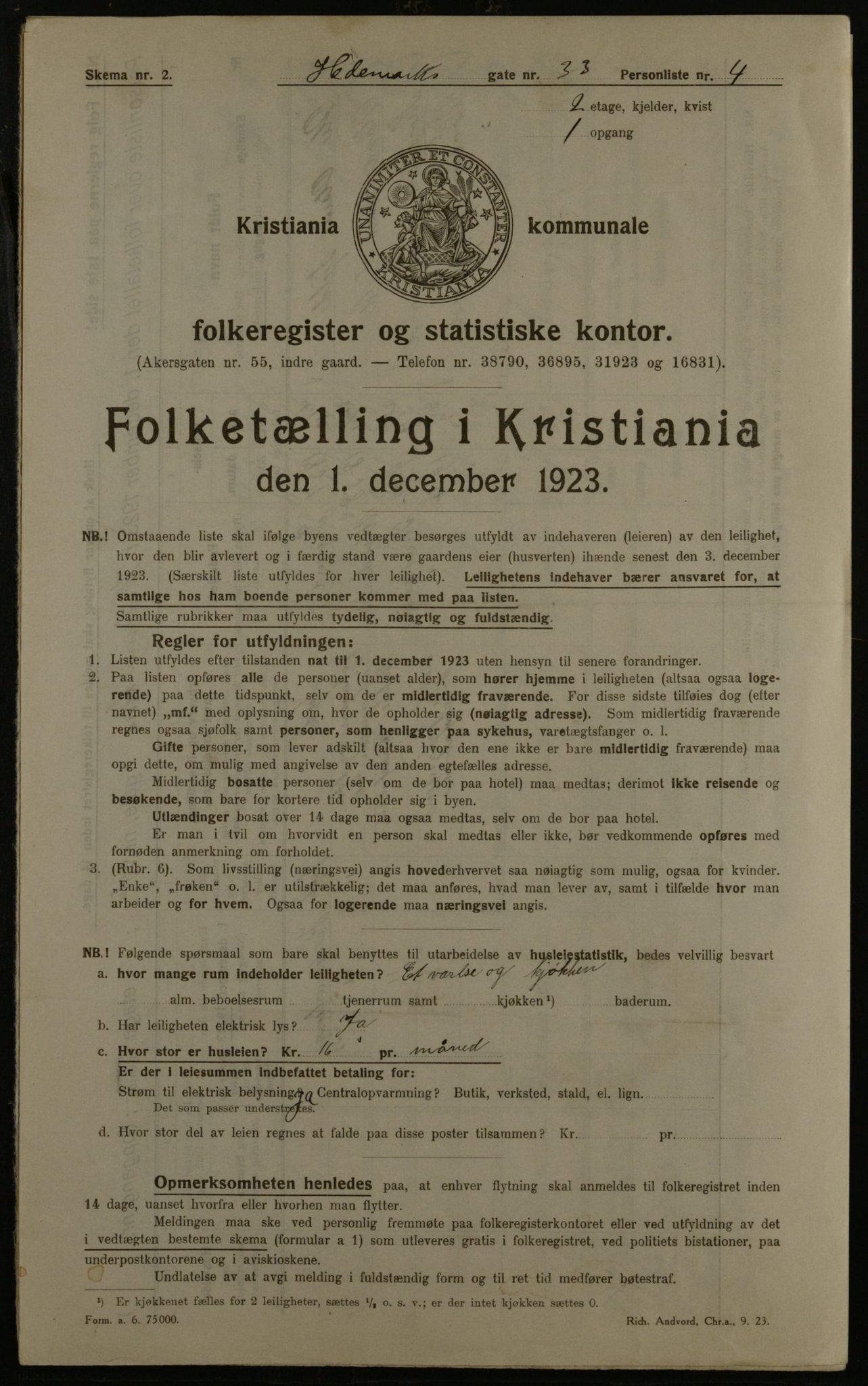 OBA, Kommunal folketelling 1.12.1923 for Kristiania, 1923, s. 40130