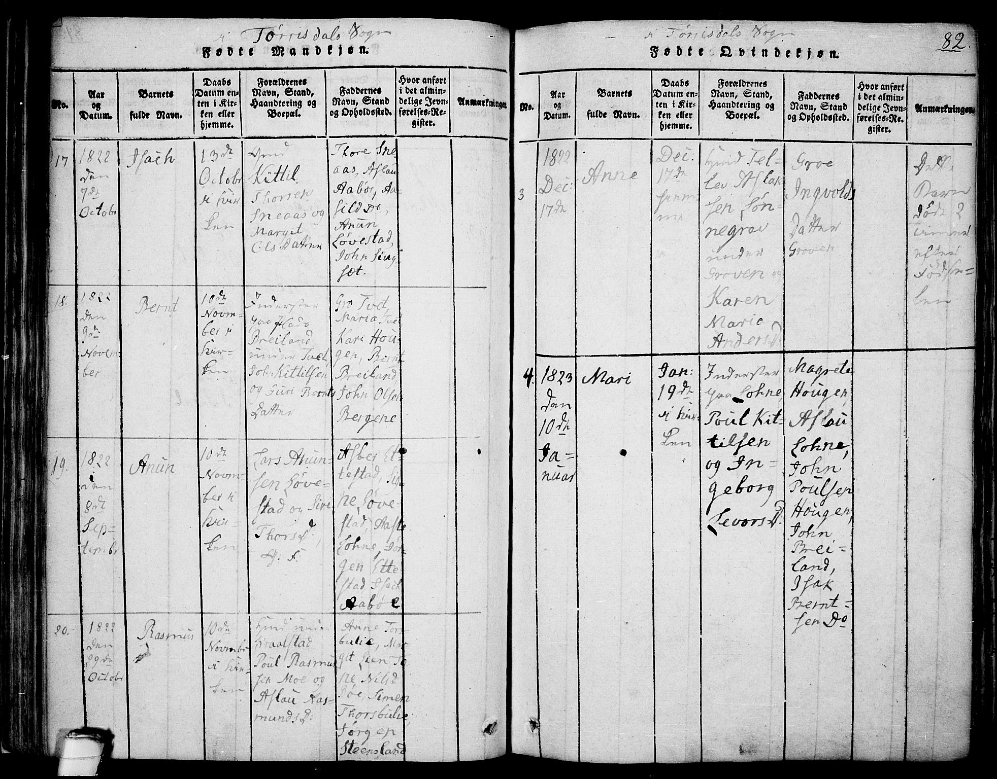Drangedal kirkebøker, AV/SAKO-A-258/F/Fa/L0005: Ministerialbok nr. 5 /2, 1814-1831, s. 82