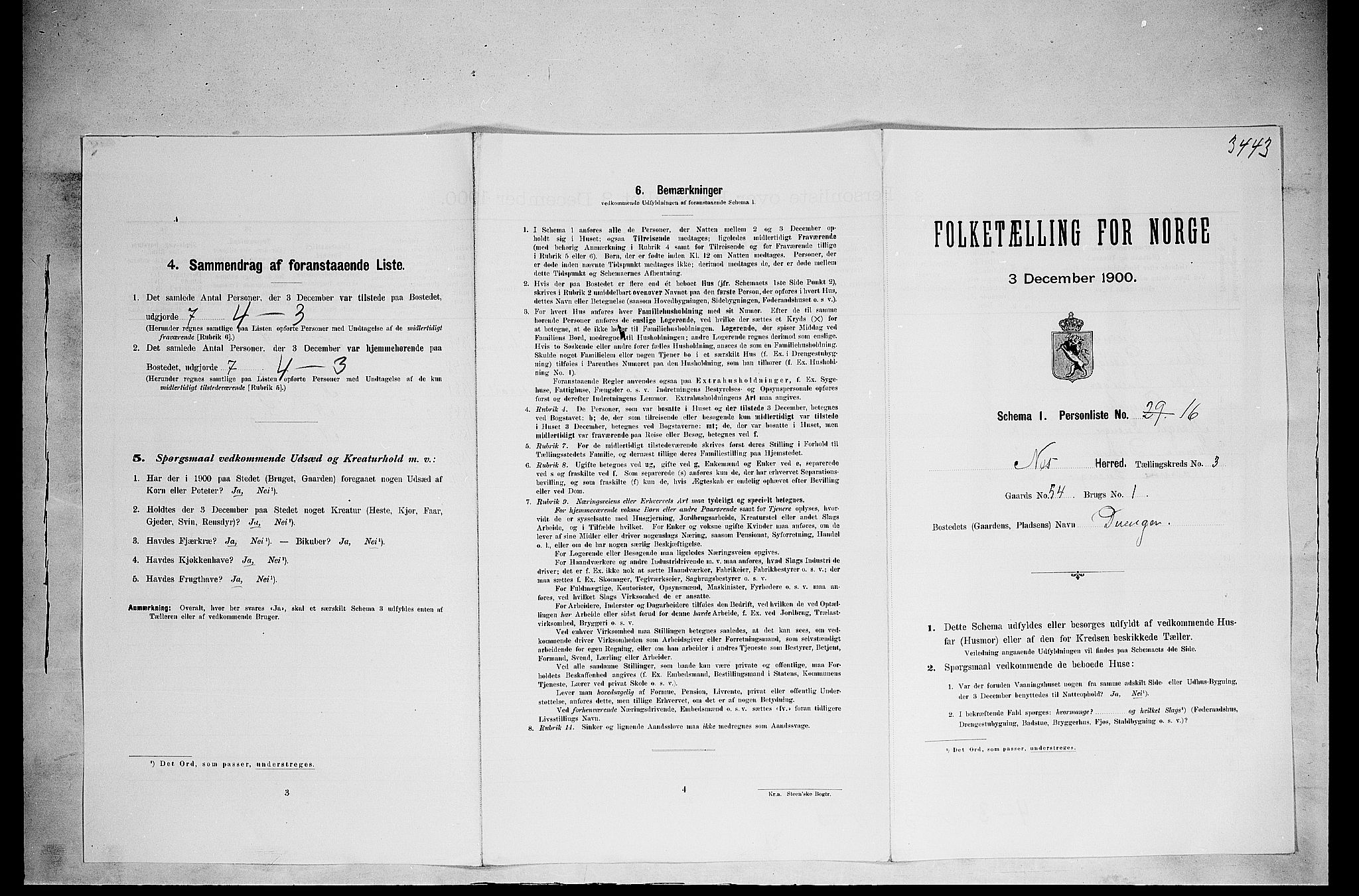 SAH, Folketelling 1900 for 0411 Nes herred, 1900, s. 466