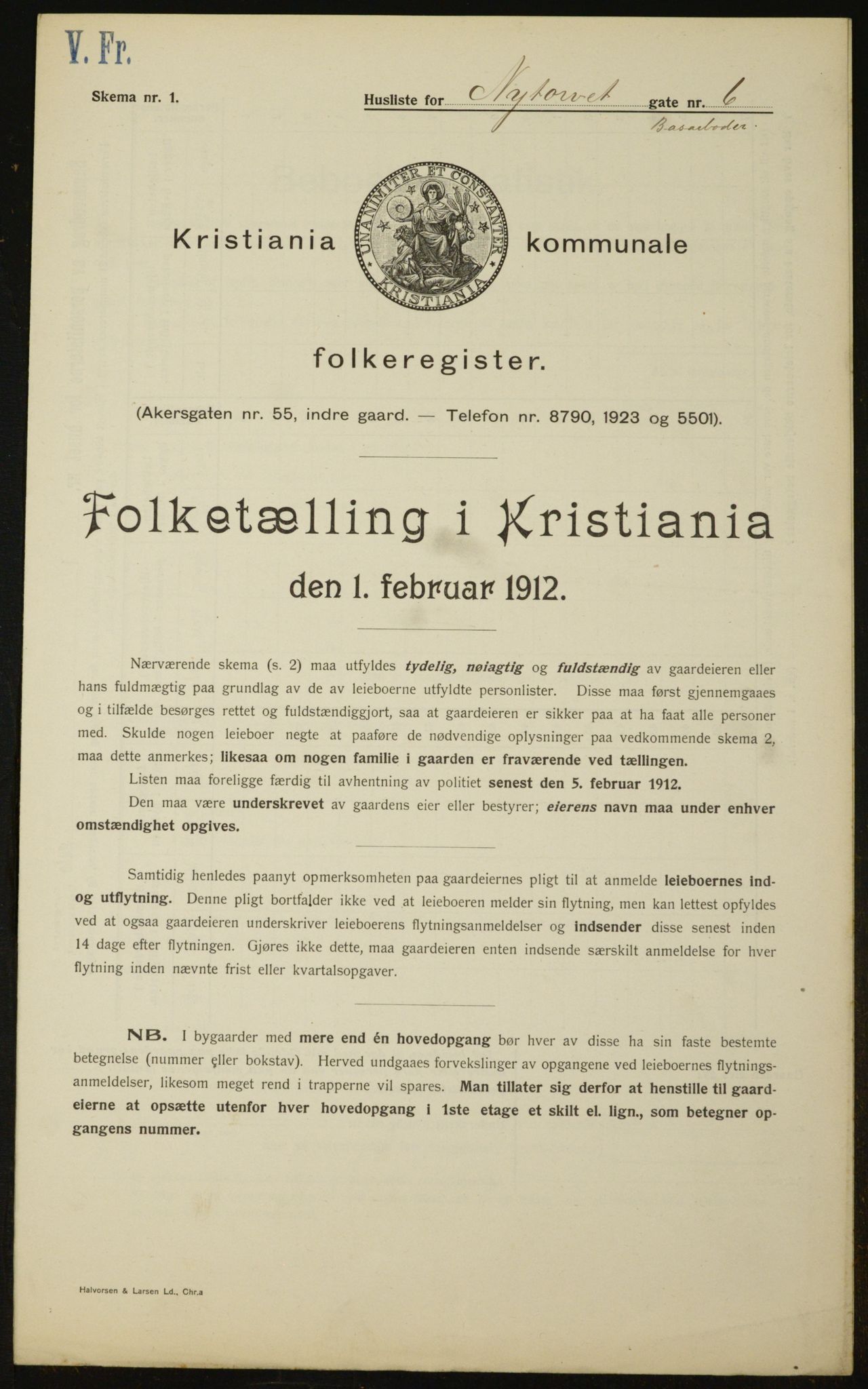 OBA, Kommunal folketelling 1.2.1912 for Kristiania, 1912, s. 74819