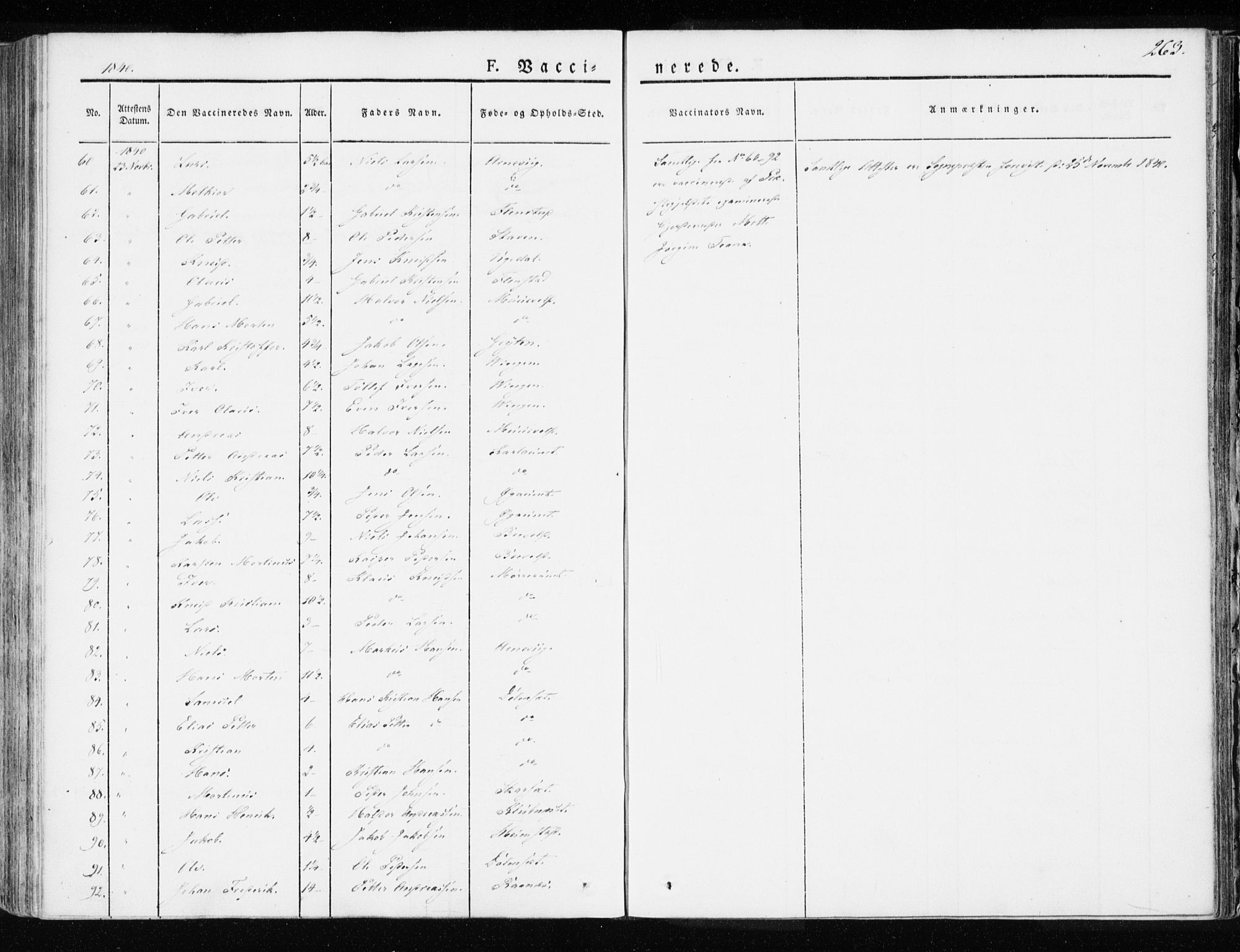 Ministerialprotokoller, klokkerbøker og fødselsregistre - Sør-Trøndelag, SAT/A-1456/655/L0676: Ministerialbok nr. 655A05, 1830-1847, s. 263