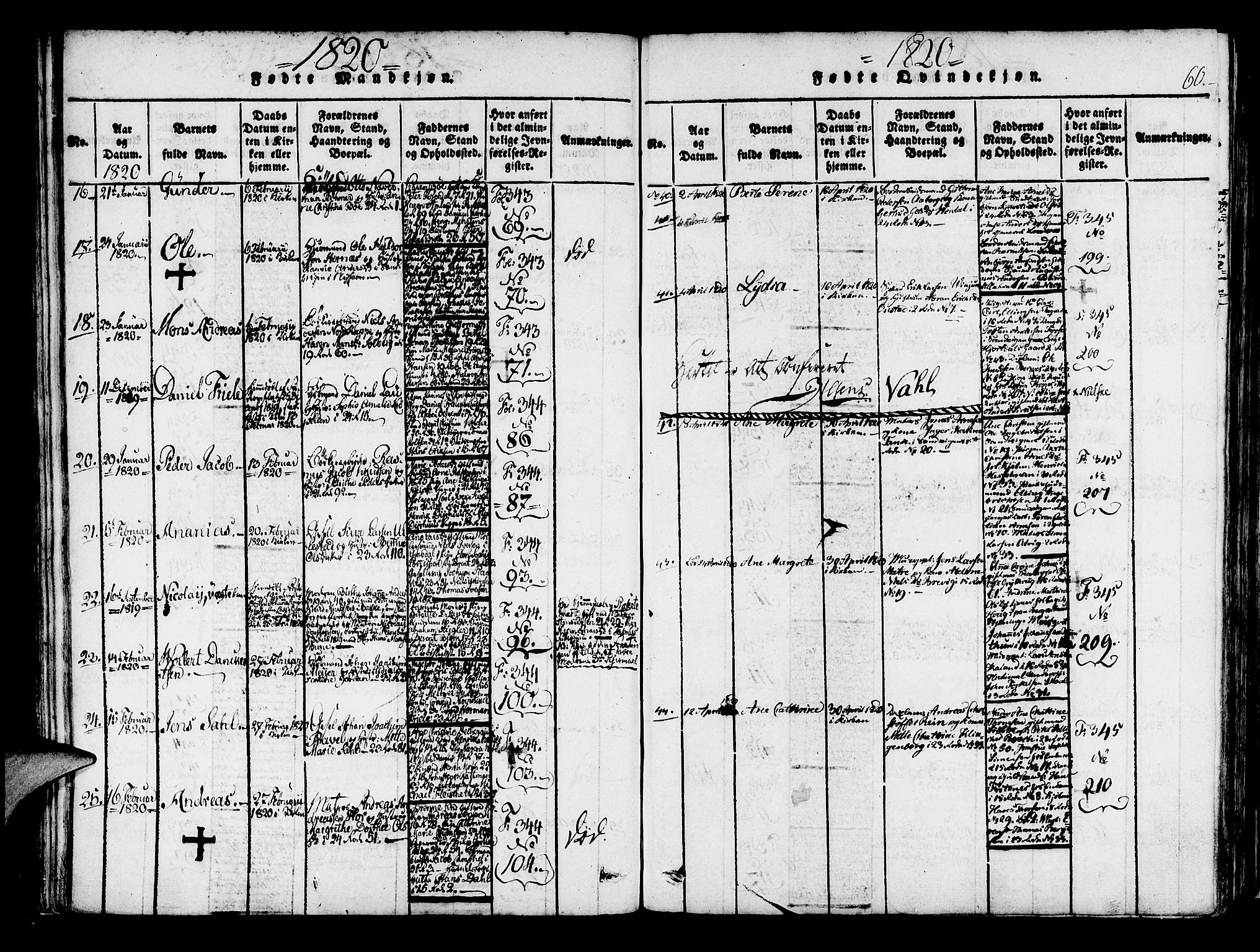 Korskirken sokneprestembete, AV/SAB-A-76101/H/Haa/L0013: Ministerialbok nr. A 13, 1815-1822, s. 60