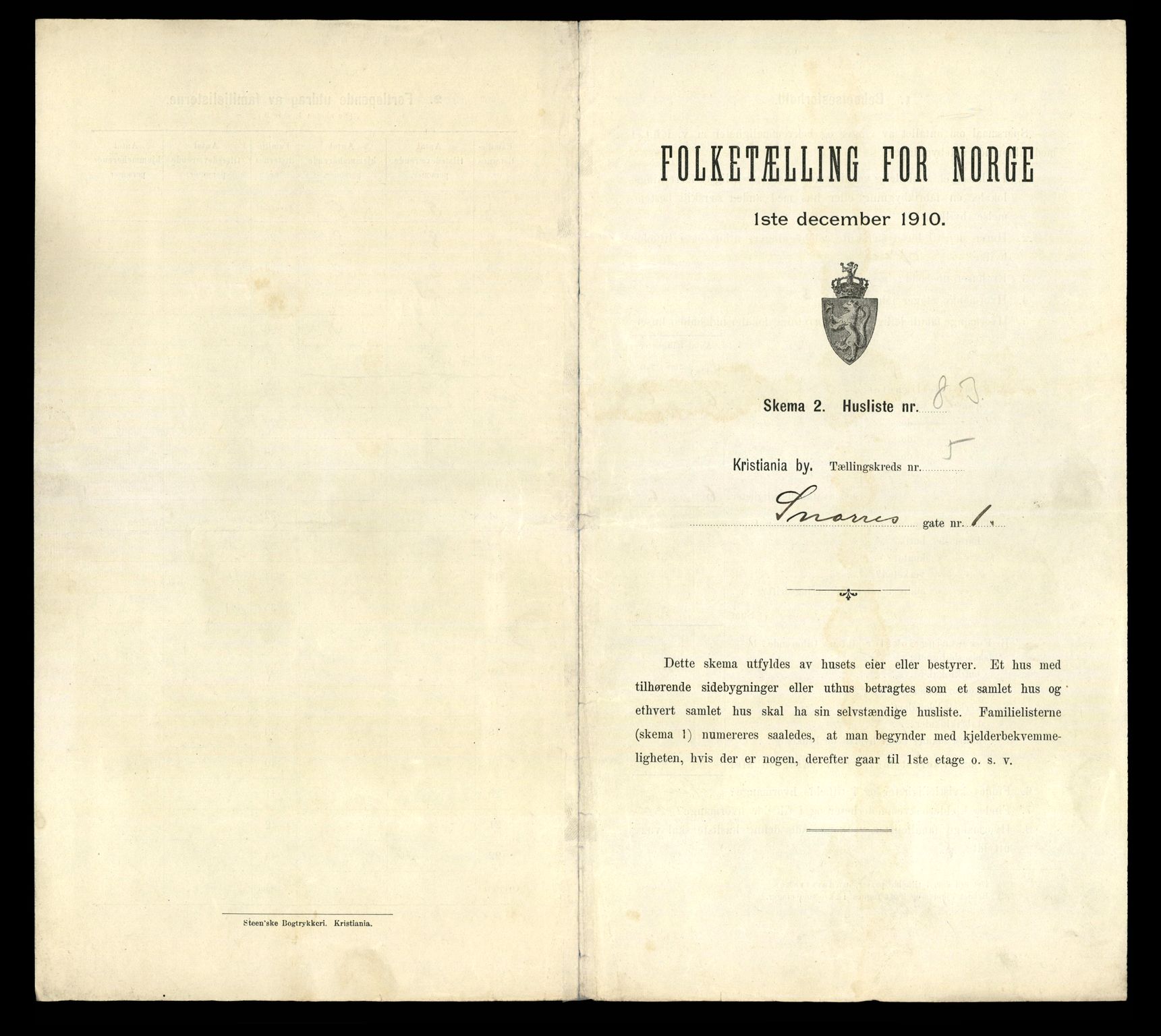 RA, Folketelling 1910 for 0301 Kristiania kjøpstad, 1910, s. 93627