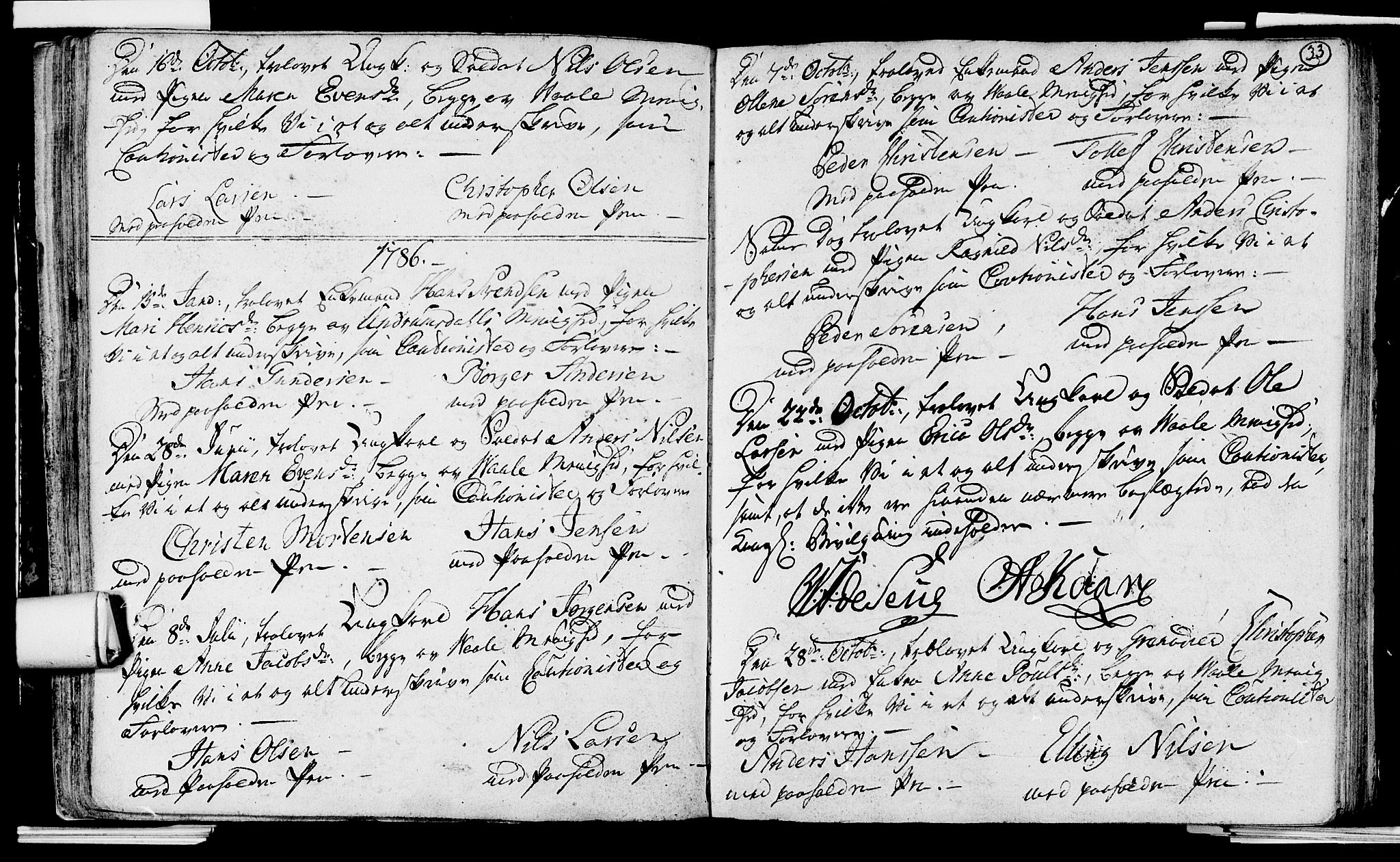 Våle kirkebøker, AV/SAKO-A-334/H/Hb/L0002: Forlovererklæringer nr. 2, 1756-1799, s. 33