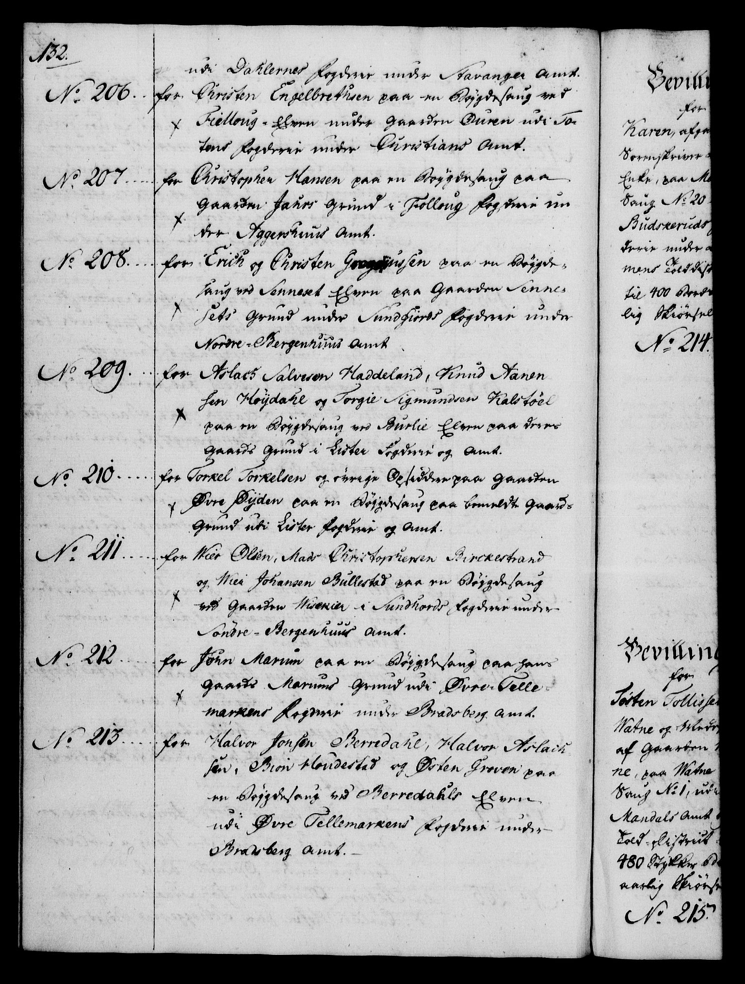 Rentekammeret, Kammerkanselliet, RA/EA-3111/G/Gg/Gga/L0012: Norsk ekspedisjonsprotokoll med register (merket RK 53.12), 1781-1783, s. 132