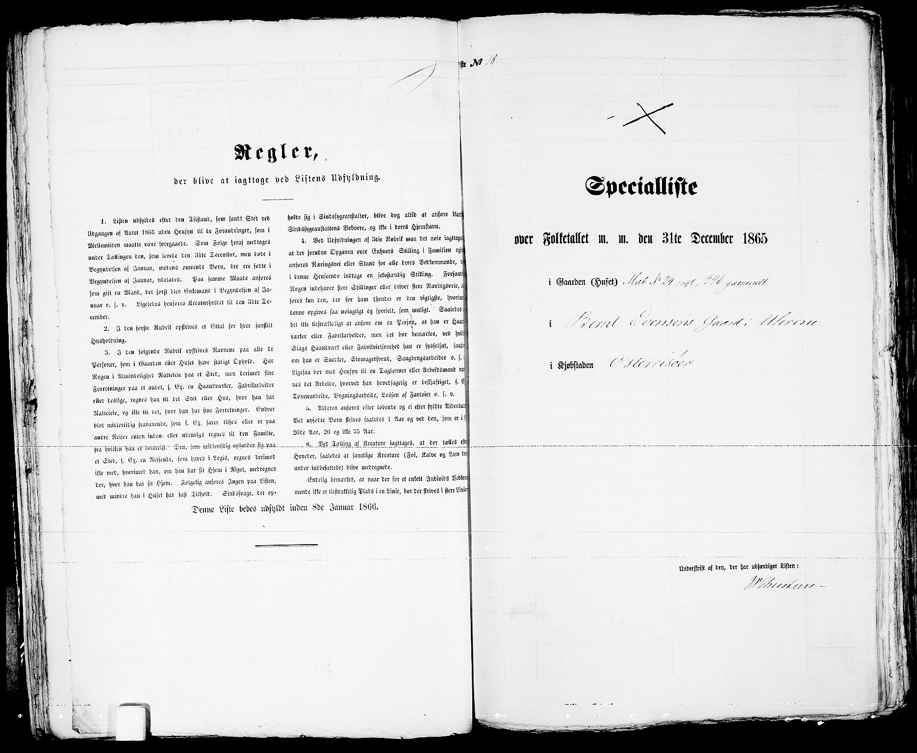 RA, Folketelling 1865 for 0901B Risør prestegjeld, Risør kjøpstad, 1865, s. 43